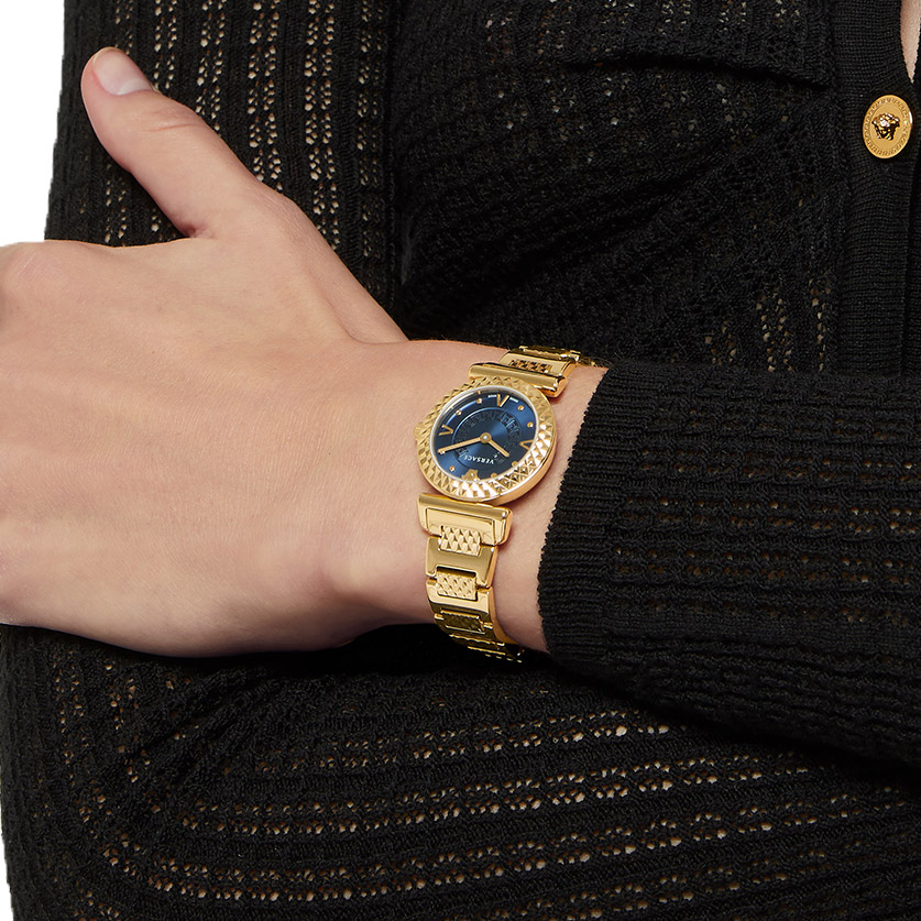 Versace ダイバーズウォッチ ブルー/ゴールド Versace Mini Vanity Blue Dial Ladies' Watch | Costco