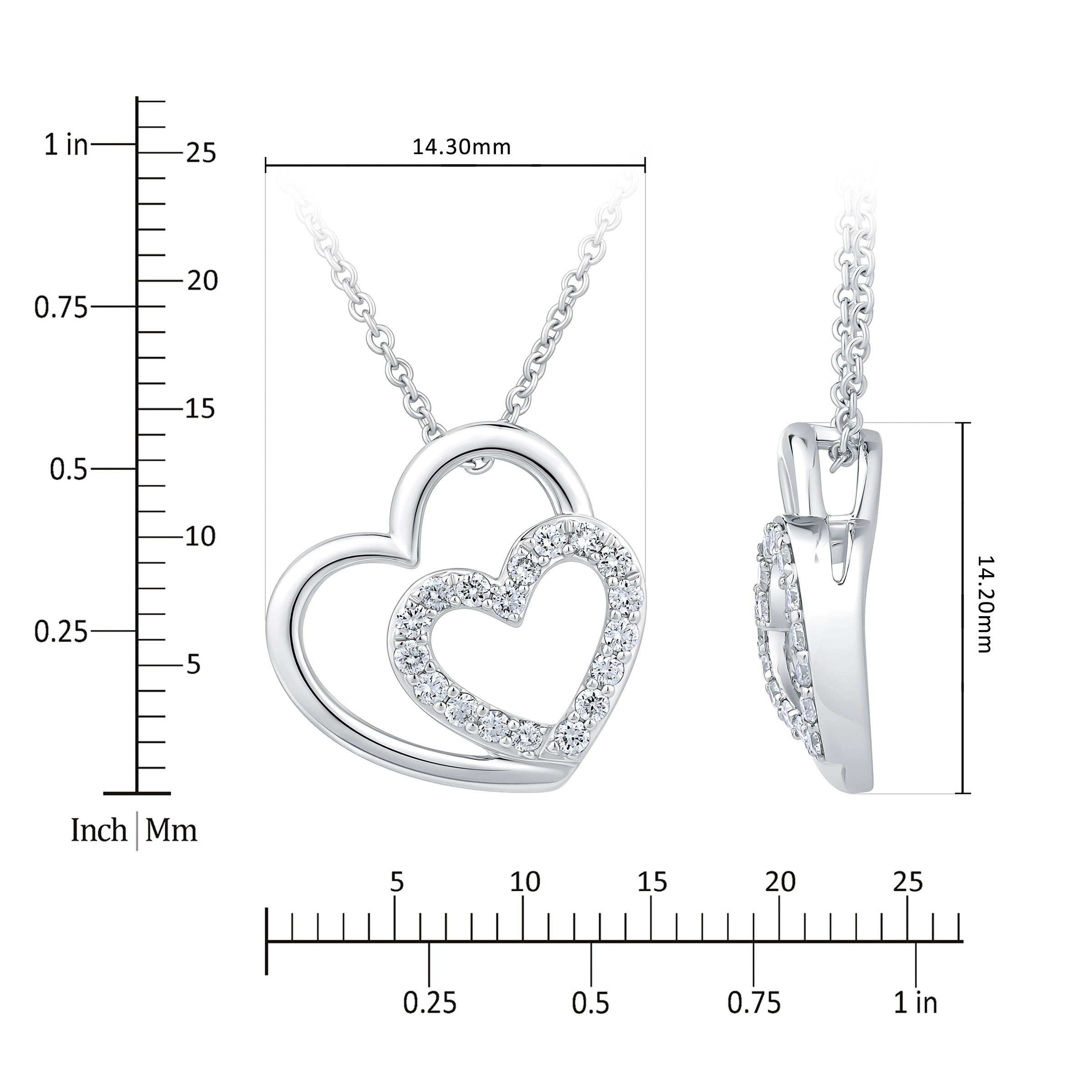Round Brilliant Diamond Heart Pendant (0.15 ctw) | Costco