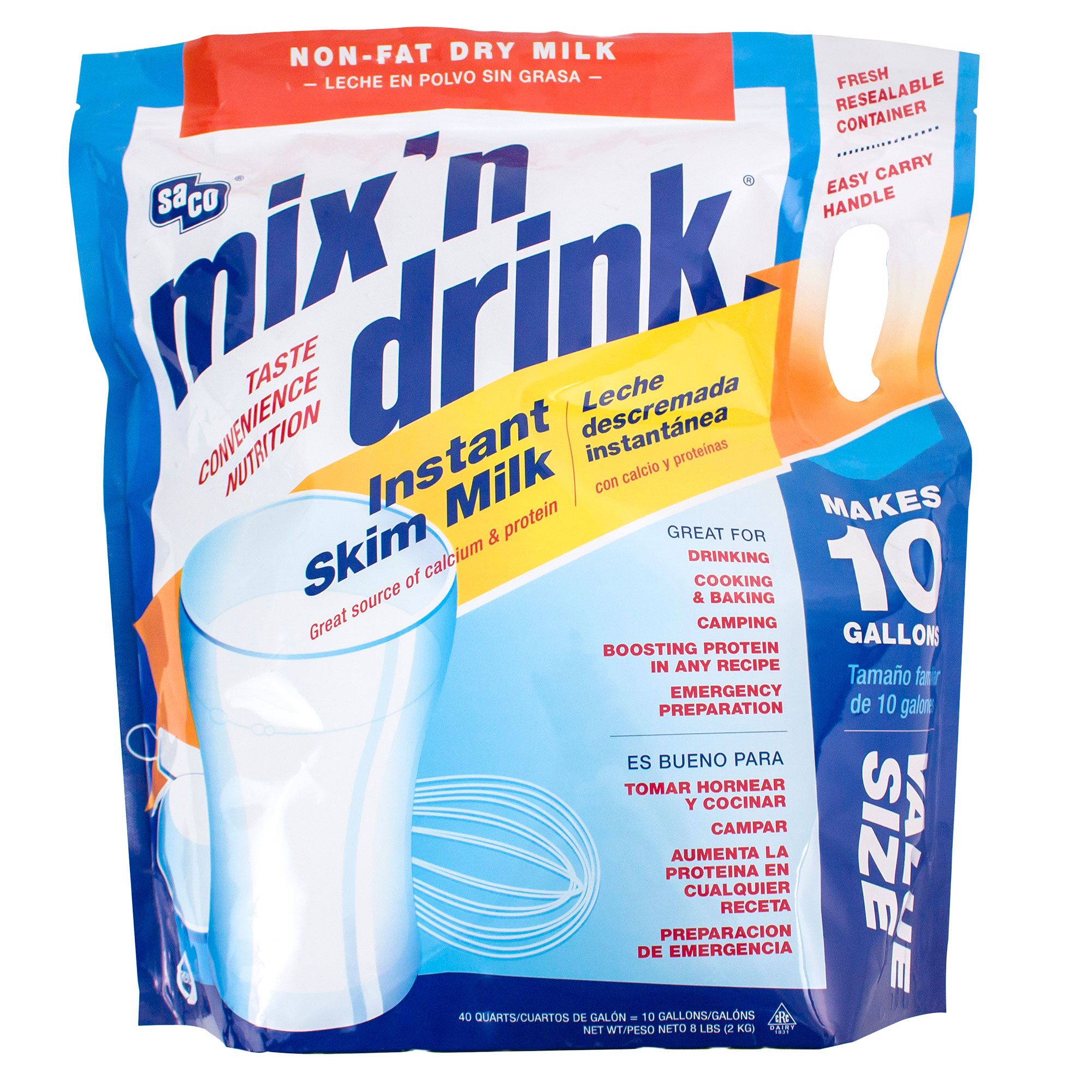 Saco Mix'n Drink Instant Skim Milk  8 lbs