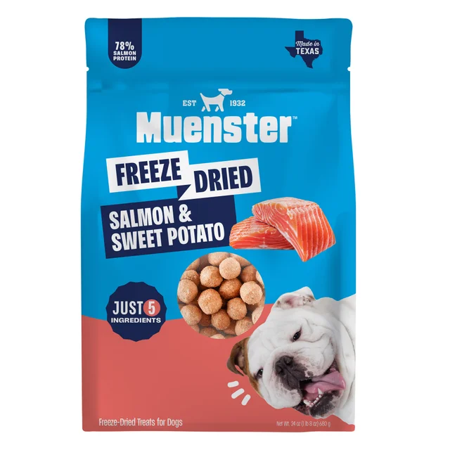 MUENSTER SALMON & SWEET POTATO PET TREAT 24 OZ