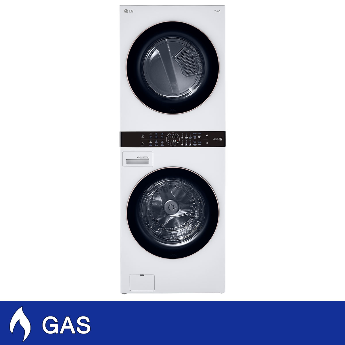 LG WashTower Single Unit GAS with Center Control 4.5 cu. ft. Front Load Washer and 7.4 cu. ft. Dryer