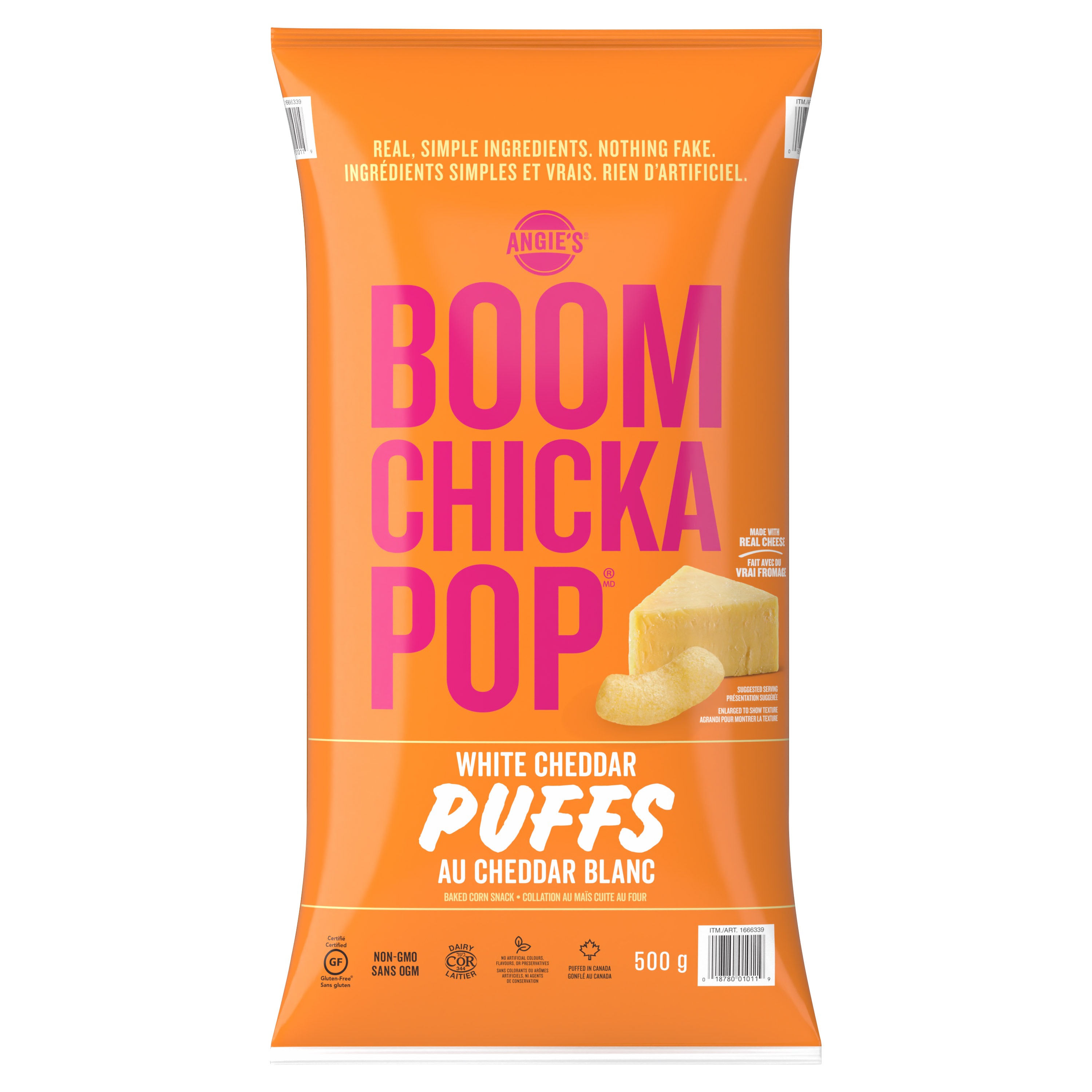 Angie’s Boomchickapop White Cheddar Puffs, 500 g