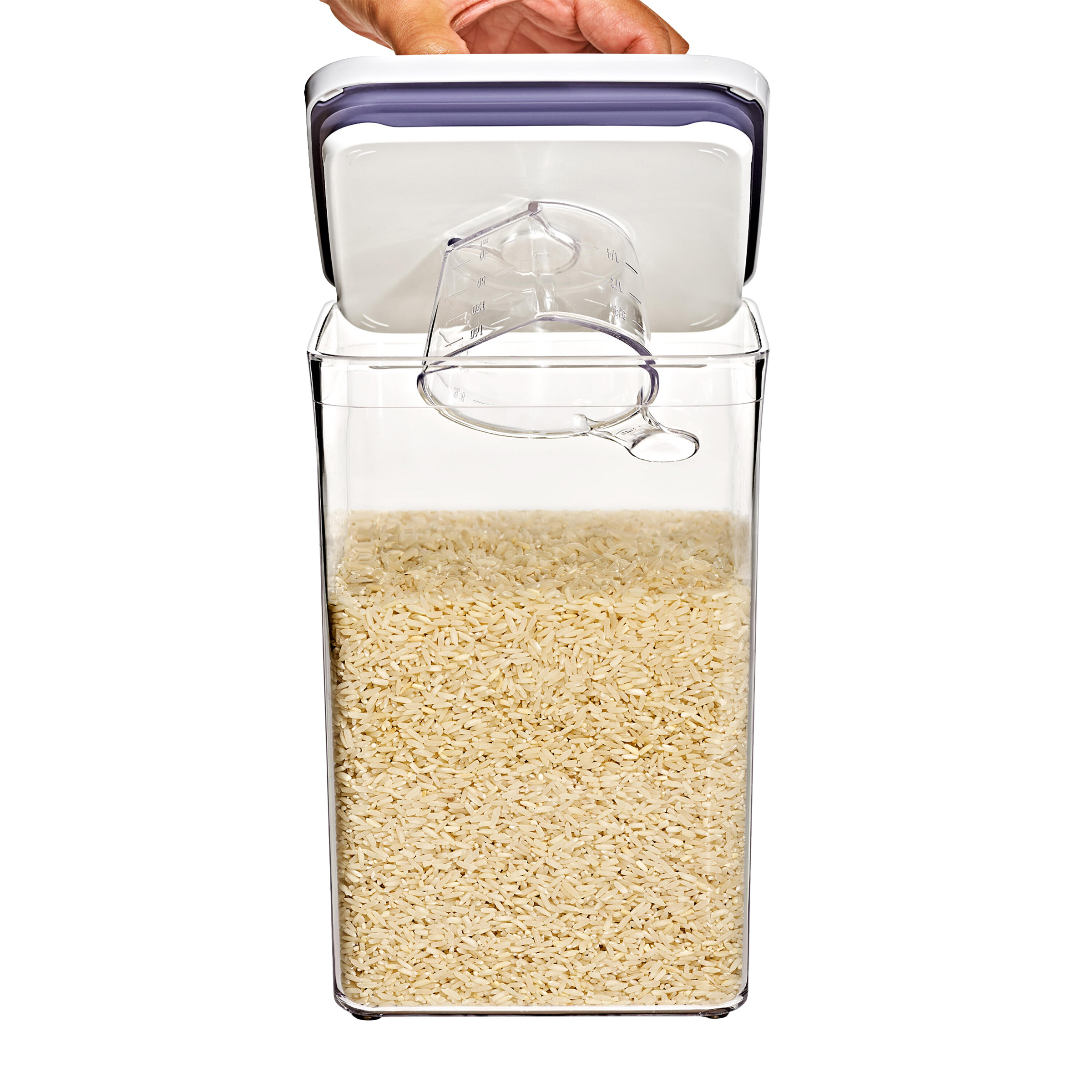 OXO SoftWorks 4-piece POP Container Set with Rice Measuring Cup & Scoop ...