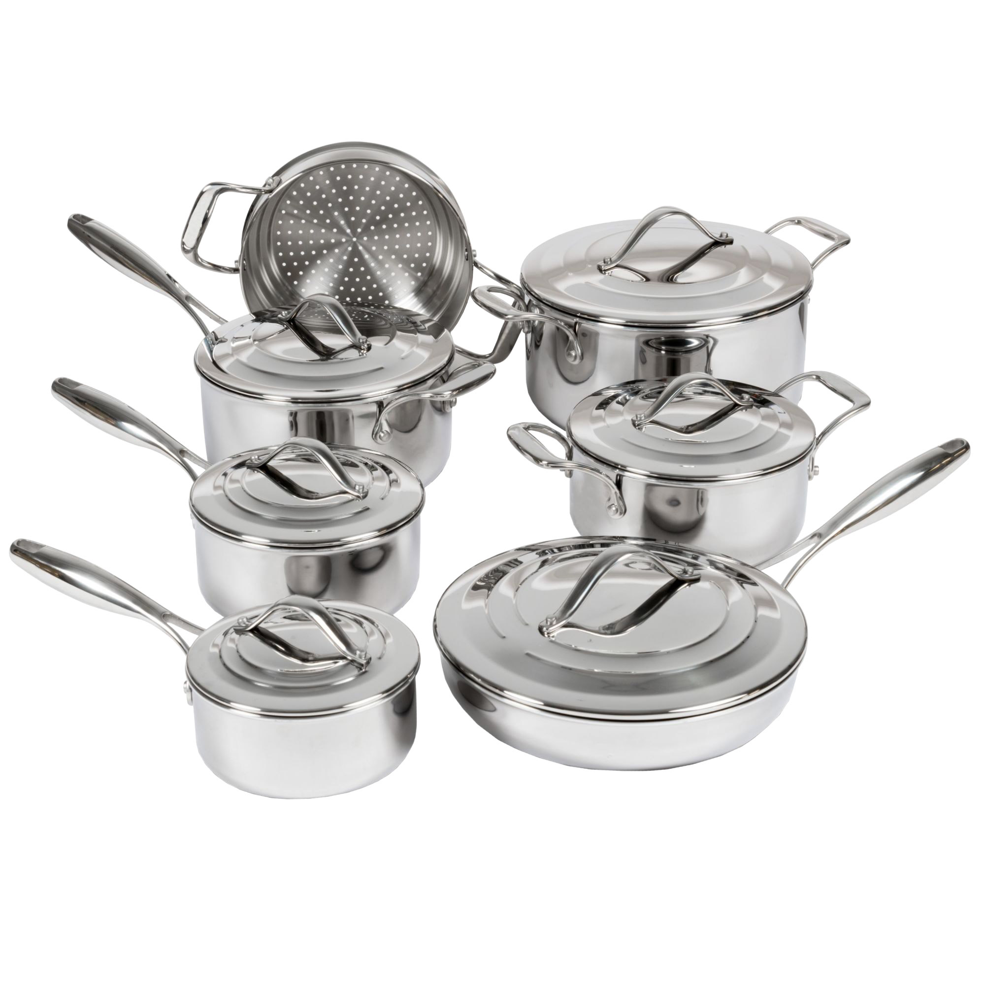 Lagostina 5-ply Clad Stainless-steel Commercial Cookware Set, 13-pieces