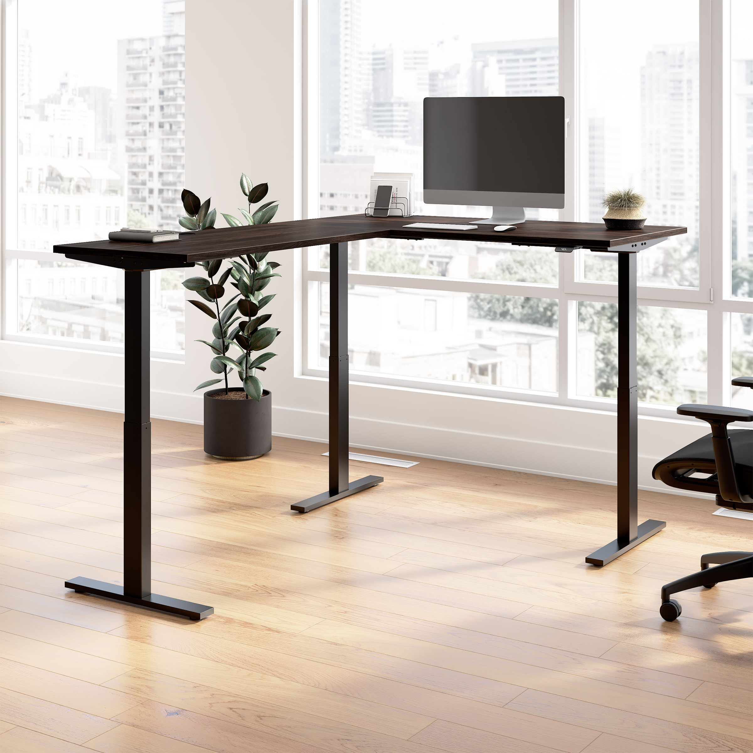 Office Pro Amplify 195.5 cm x 151.1 cm (76.9 in. x 59.5 in.) Height Adjustable L-Desk