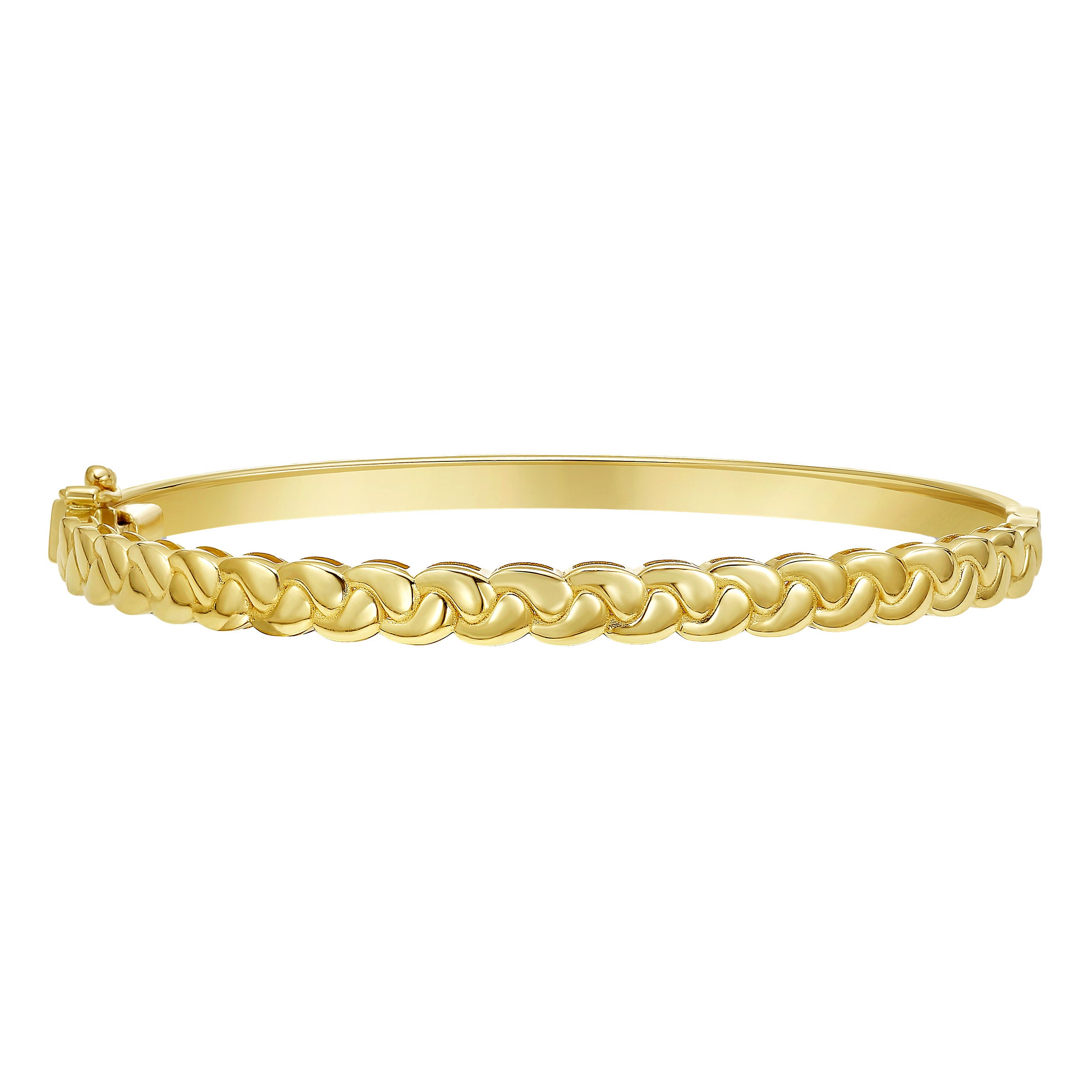 High Polish Woven Bangle Bracelet in Yellow Gold | Costco