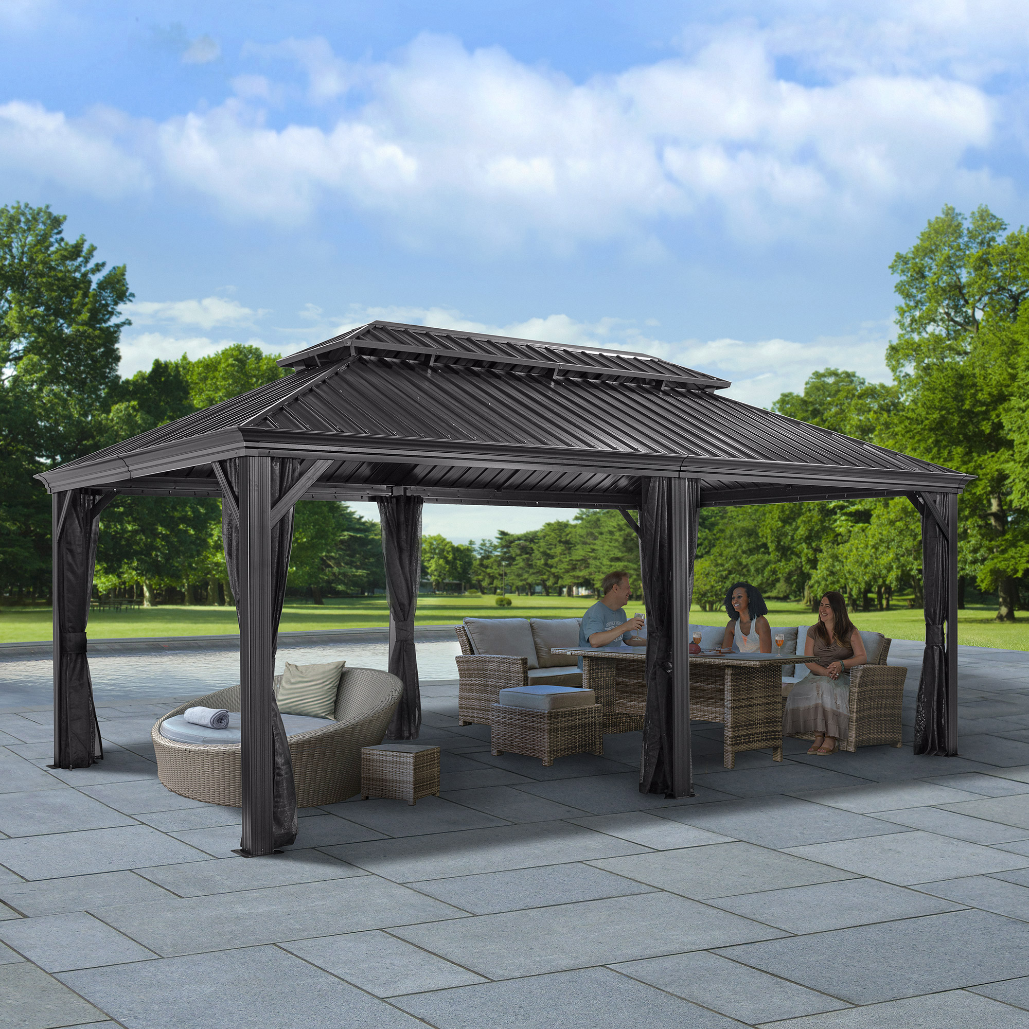 Sojag Messina Galvanized Steel Roof Gazebo - 12 ft. x 20 ft. | Costco