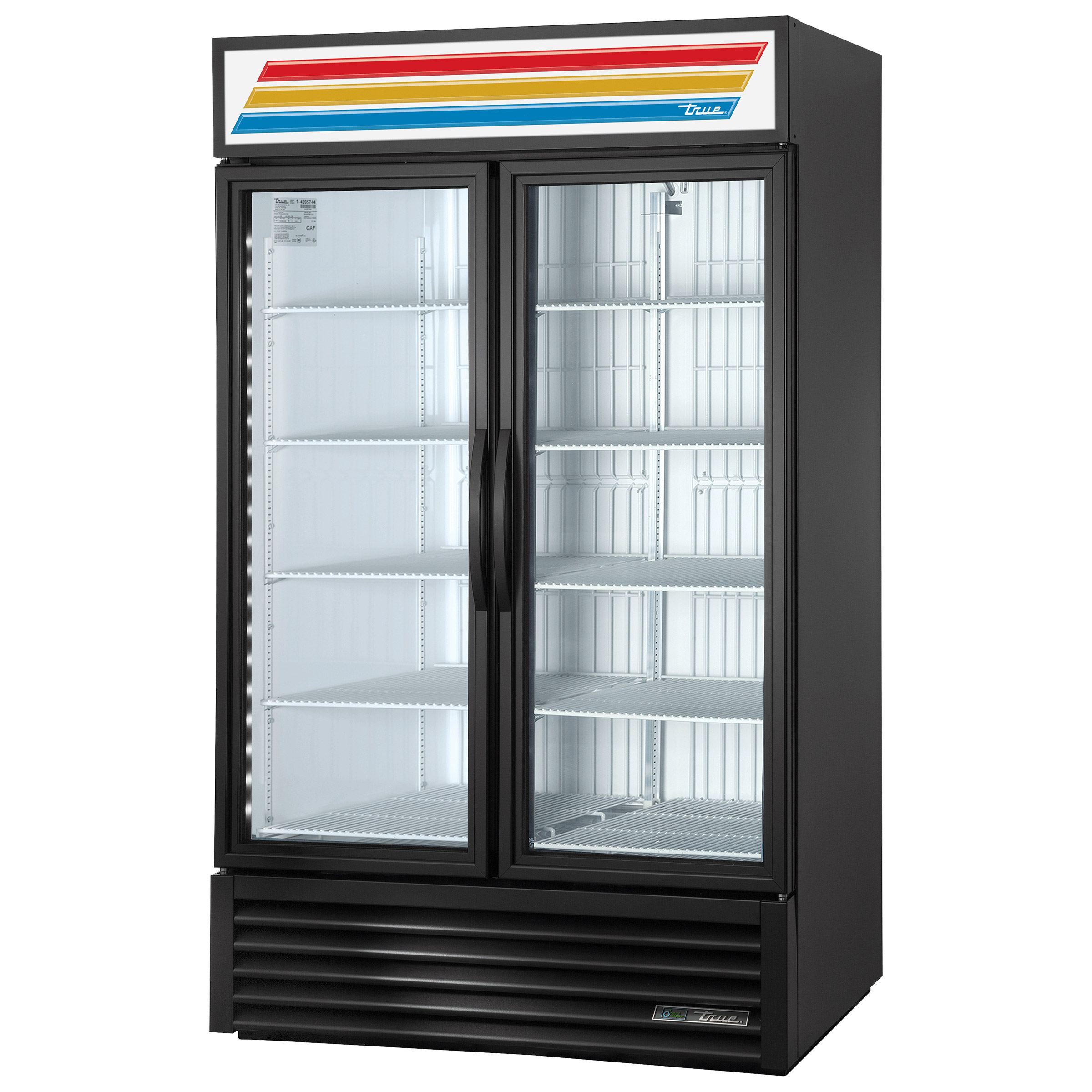 True 47 in. 34.2 cu ft. Black Commercial Upright Glass Swing Door