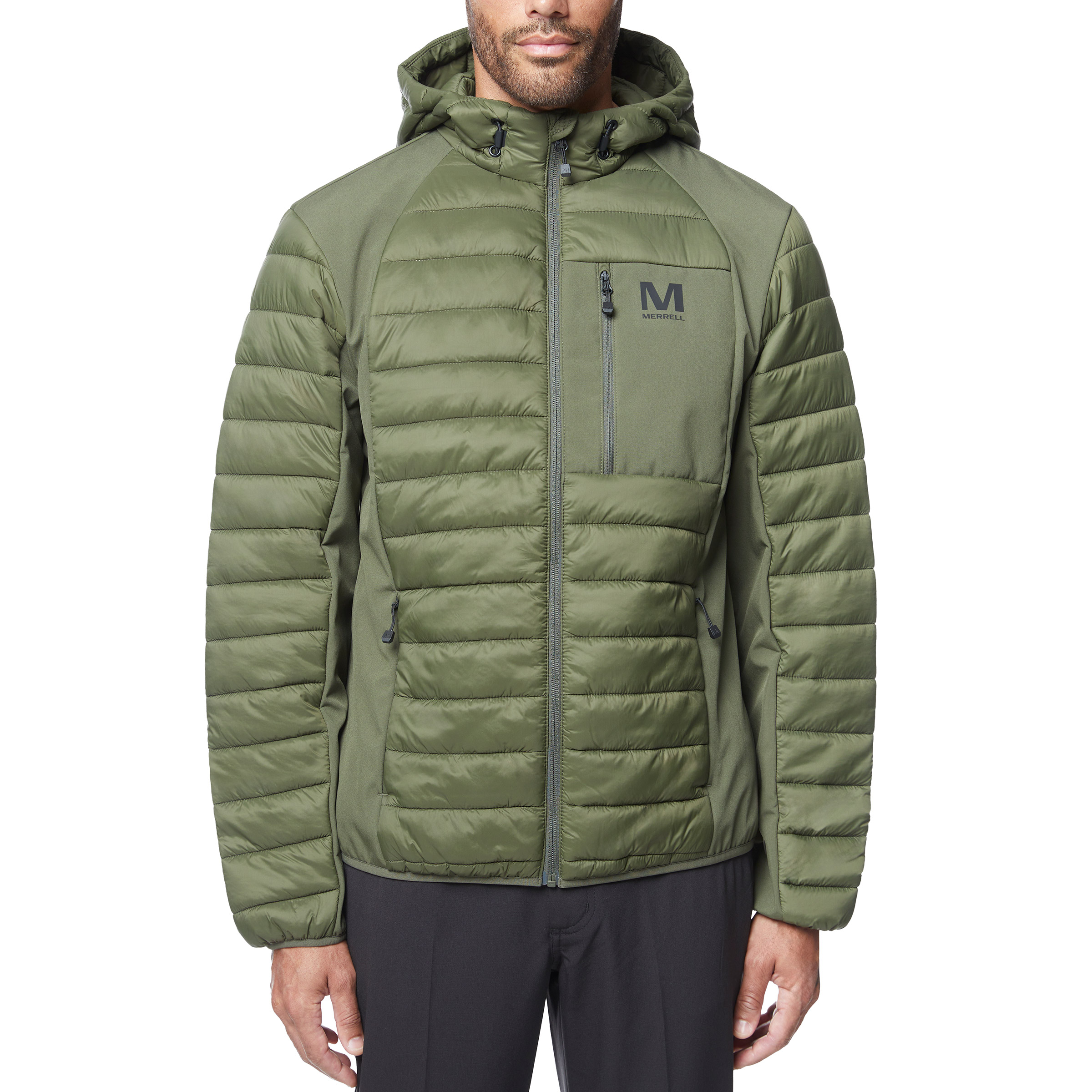 Merrell Hooded Mixed Media Puffer Softshell