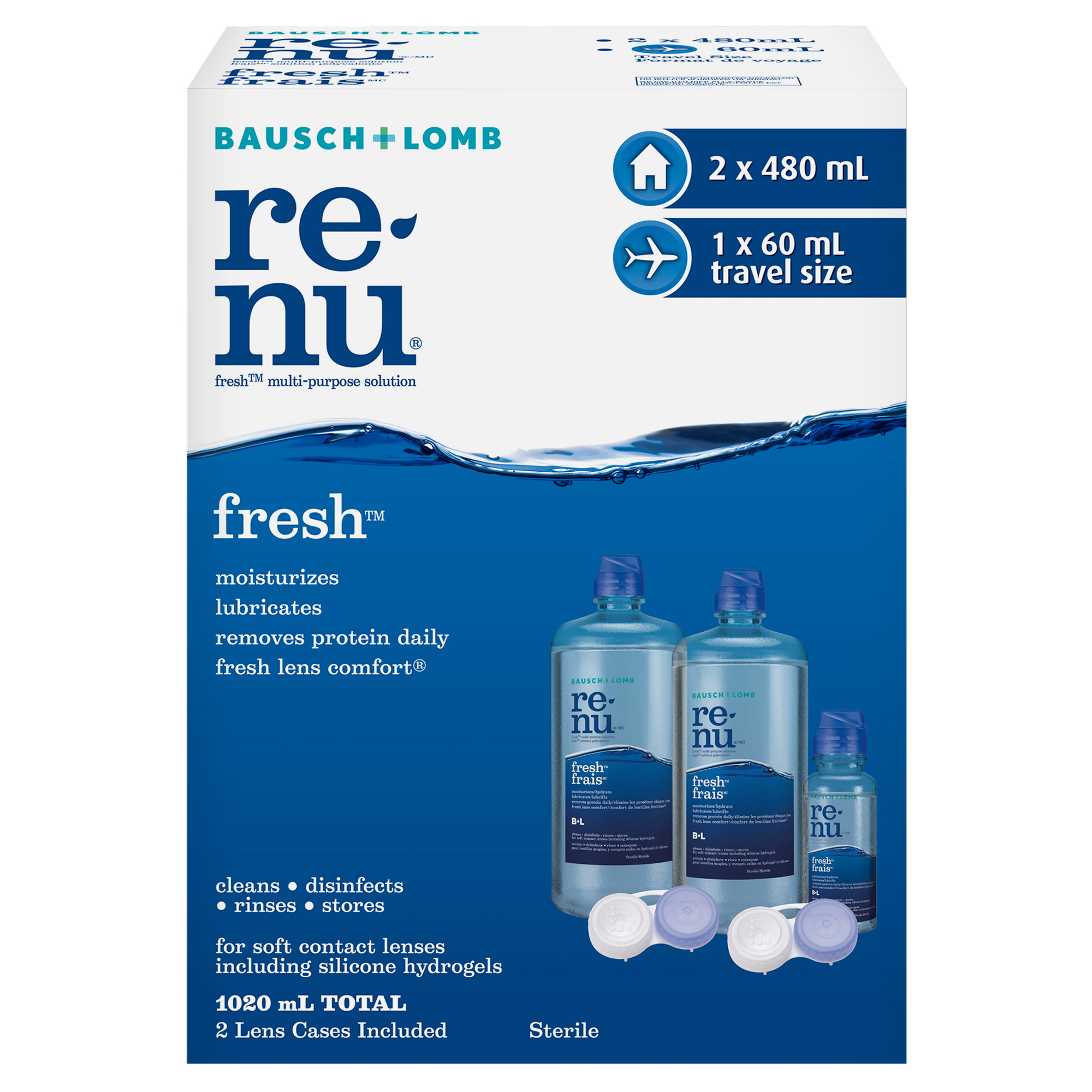 Renu Fresh Multi-Purpose Solution 2 x 480 ml + 60 ml