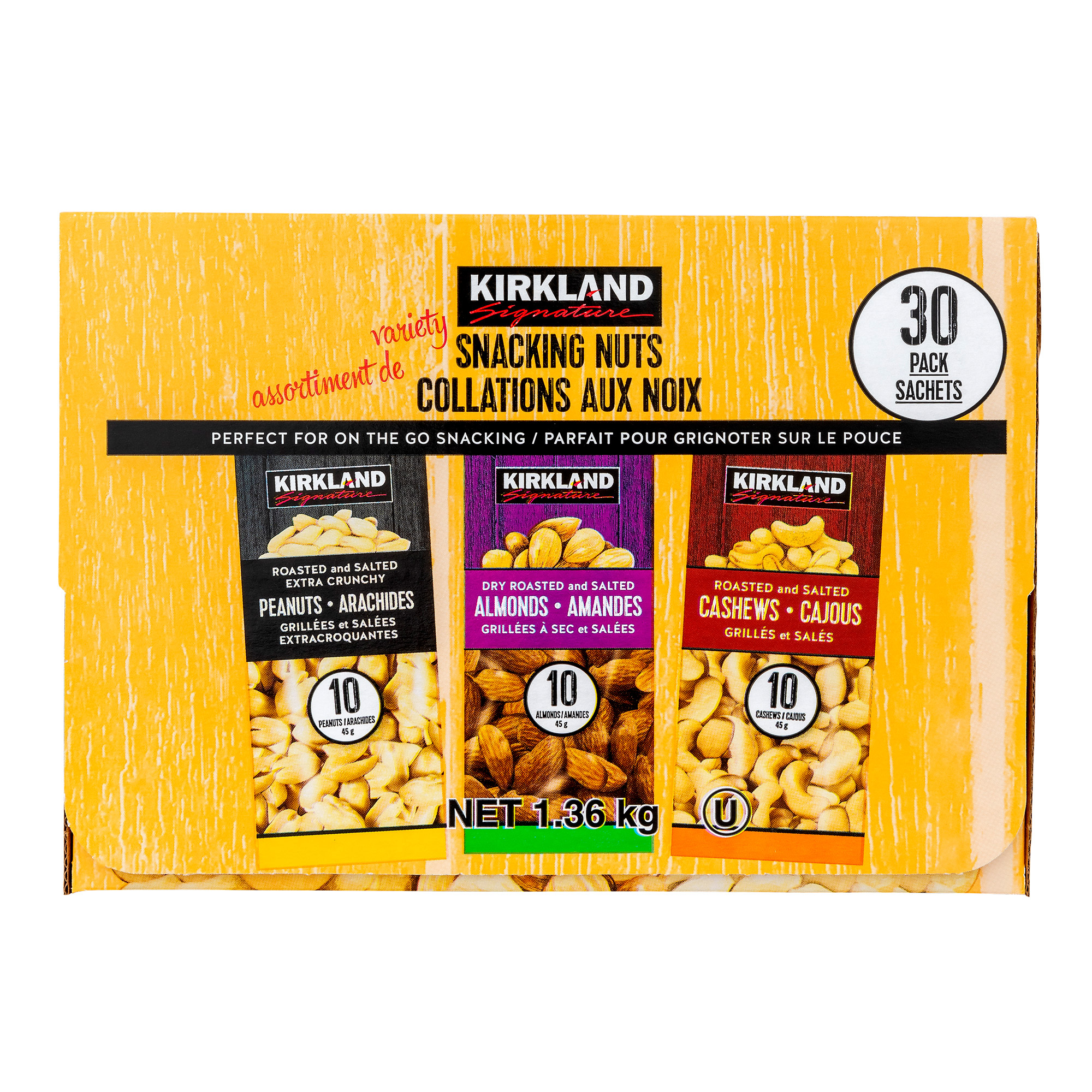 Kirkland Signature Snacking Nuts Variety Pack, 30 × 45 g