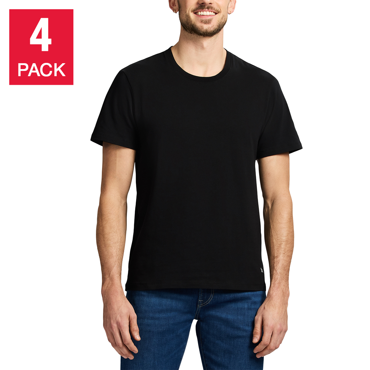 Eddie Bauer Crew Cotton T-Shirt , 4-pack