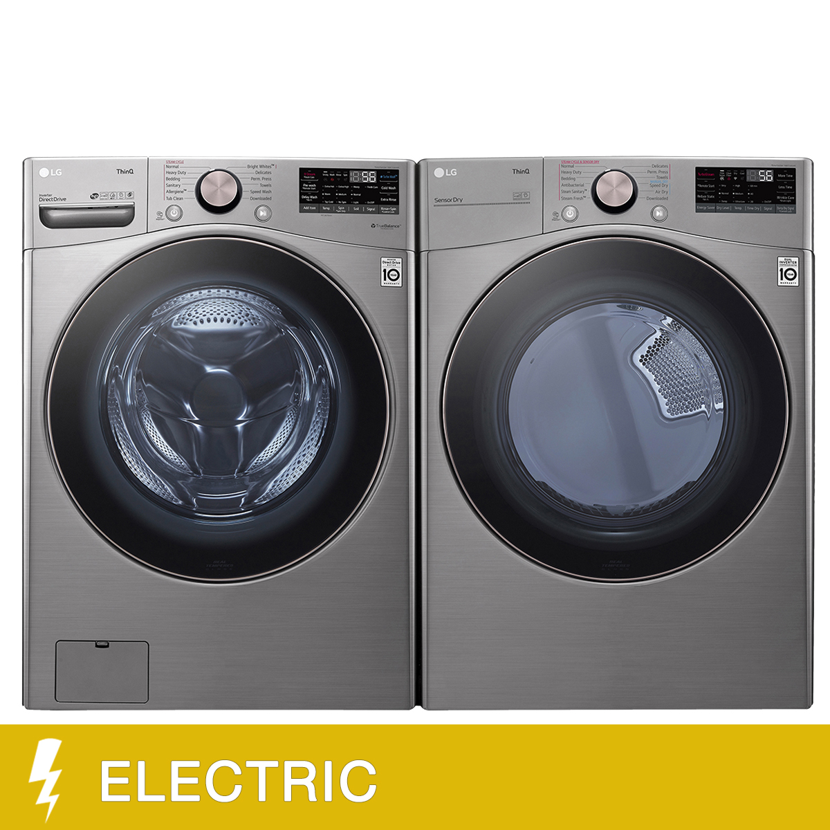 LG Laundry Bundle 5.2 cu ft. Front Load Washer and 7.4 cu ft. Electric Dryer