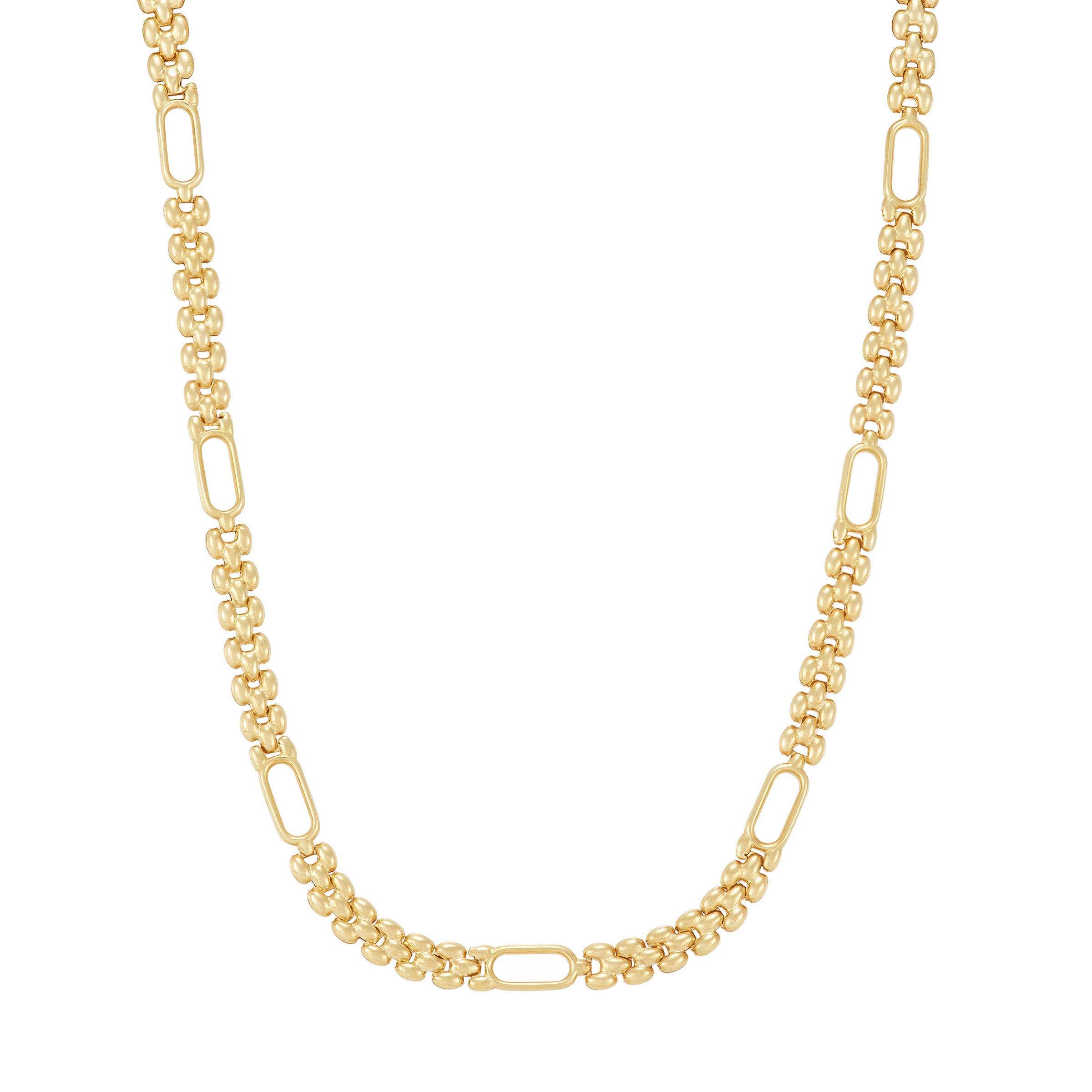 Alternating Panther and Oval Link Necklace in Yellow Gold | Costco