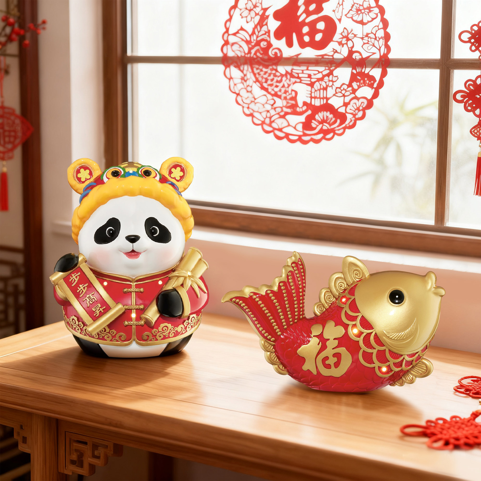 Lunar New Year Nightlights - Panda and Koi Fish