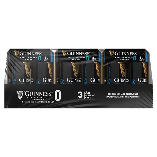 GUINNESS 0 NON ALCOHOLIC BEER 3-8 CT / 14.9 OZ CANS