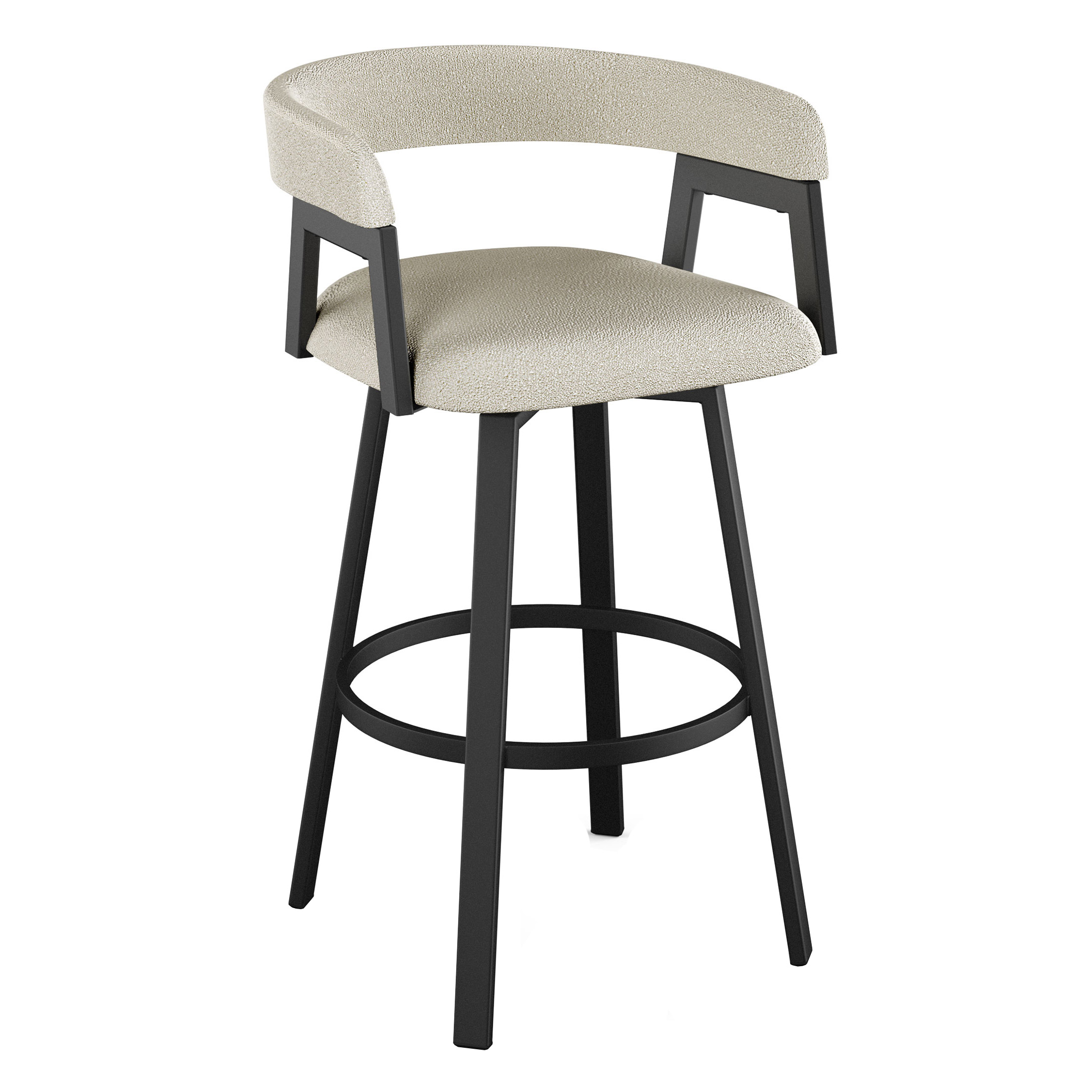 Amisco Caris Swivel Counter Stool Black Metal Frame