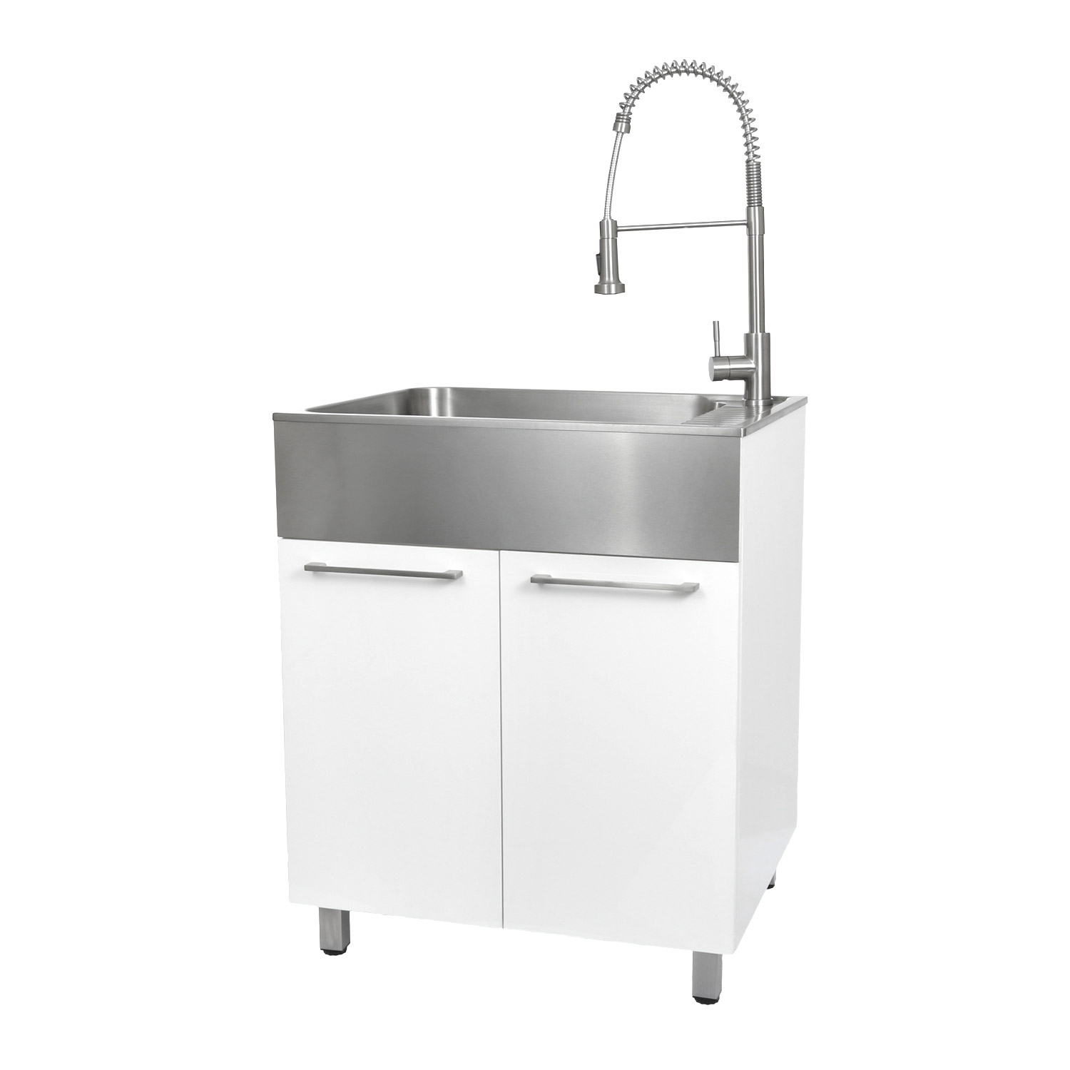 Transform 28 in. All-in-one RTA Laundry Cabinet with Stainless Steel Sink and Faucet