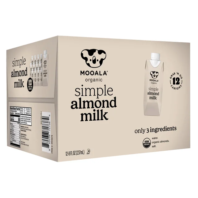 MOOALA ORGANIC SIMPLE ALMOND MILK 12-8 OZ (96 FL OZ)