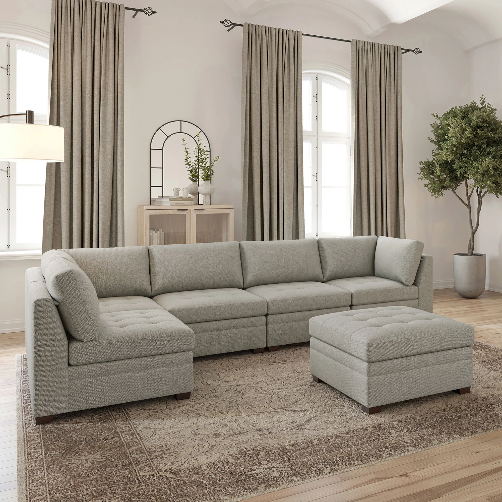 Thomasville Tisdale Modular Sectional 6-piece Boucle with Storage