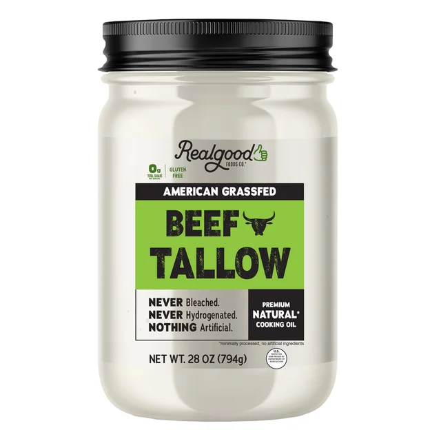 REALGOOD FOODS GRASS FED BEEF TALLOW 28 OZ (1.75 LBS)