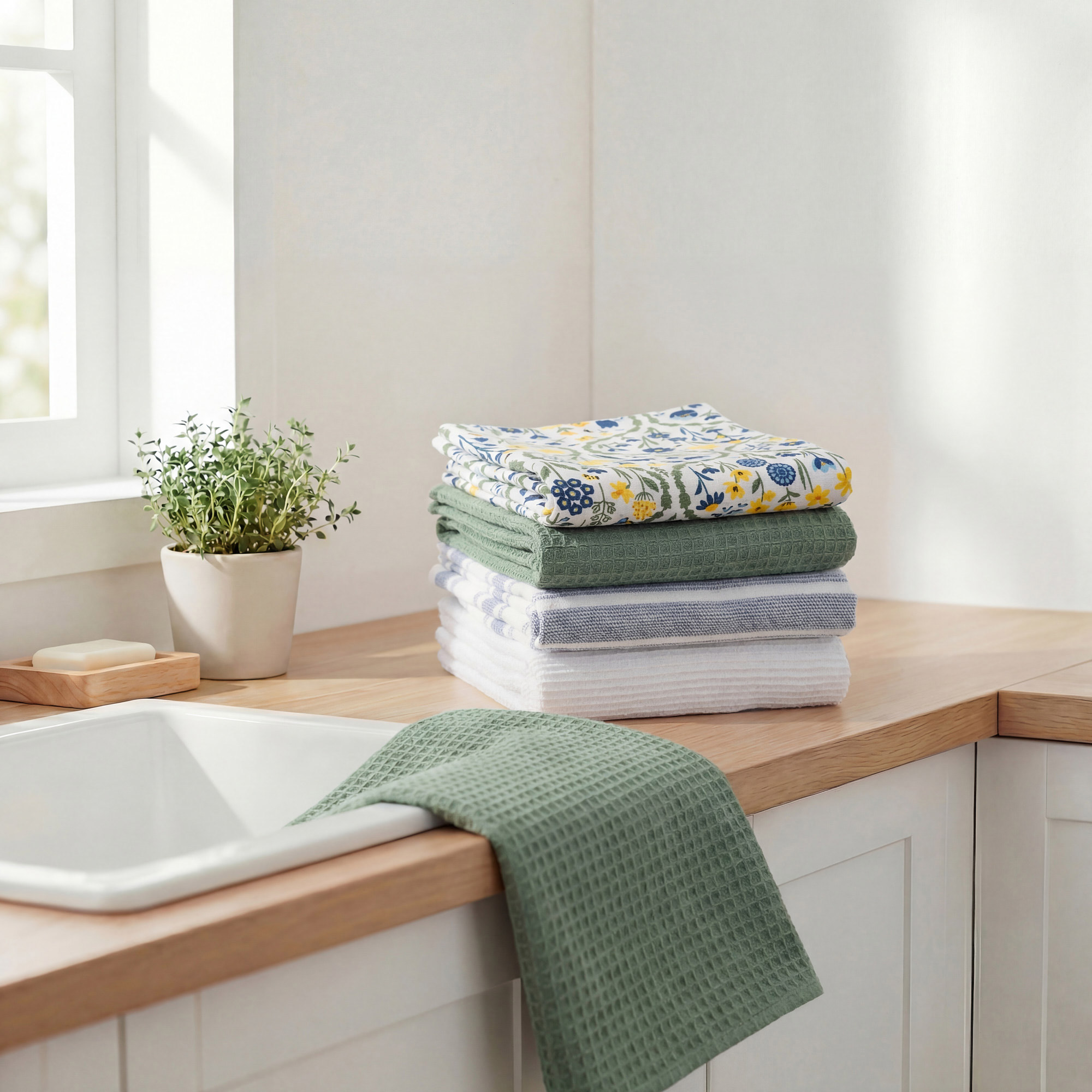 Terry Kitchen Towels, 8-pack