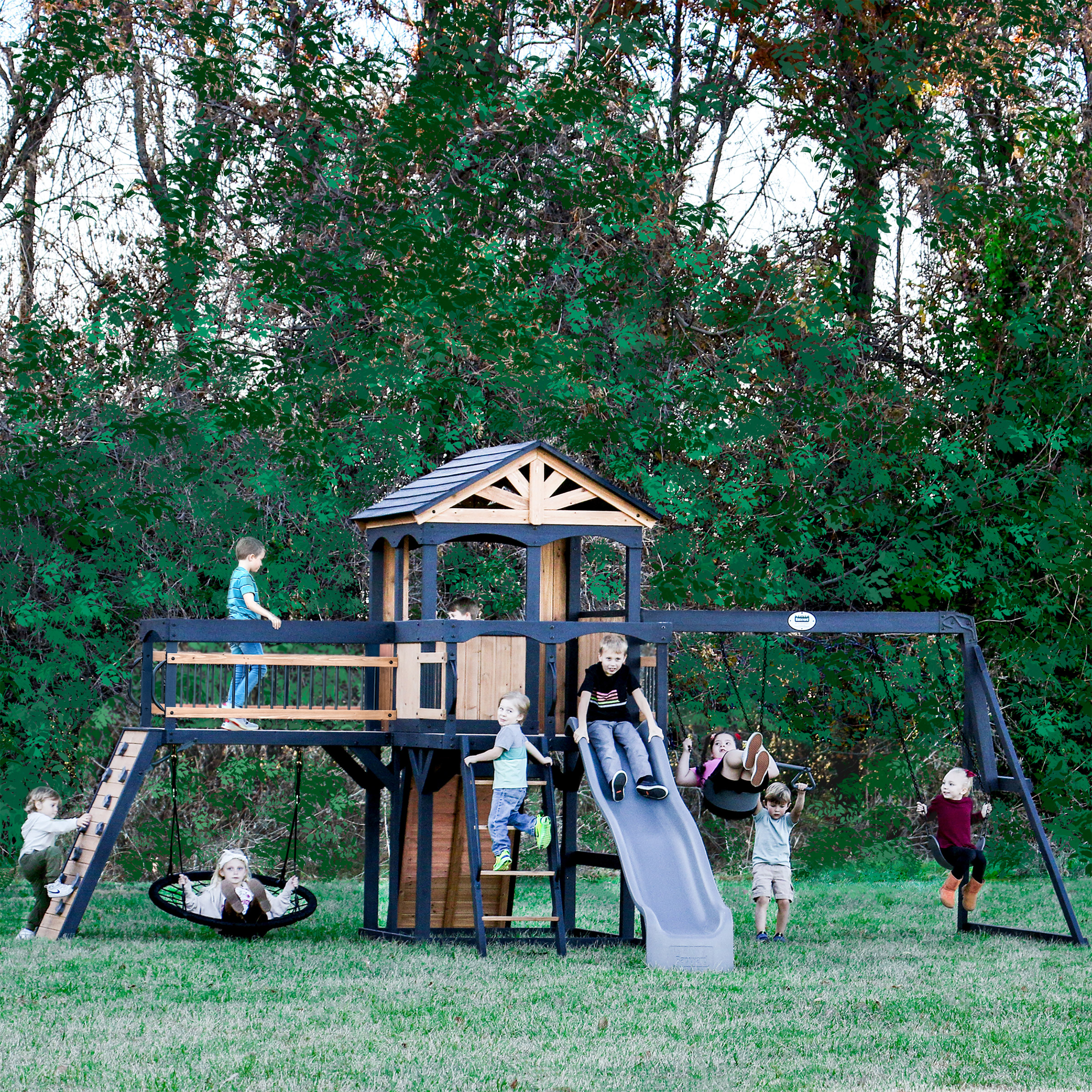 Backyard Discovery Timber Crossing All Cedar Swing Set | Costco