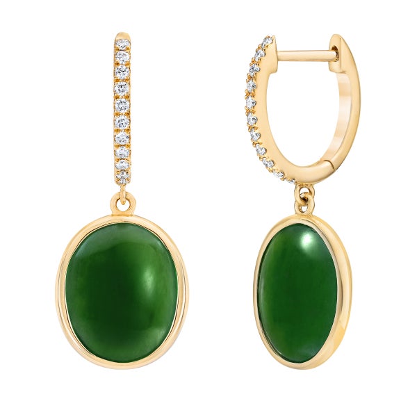 Simple Honey Jade Drop Earrings Simple Honey Jade Drop Earrings