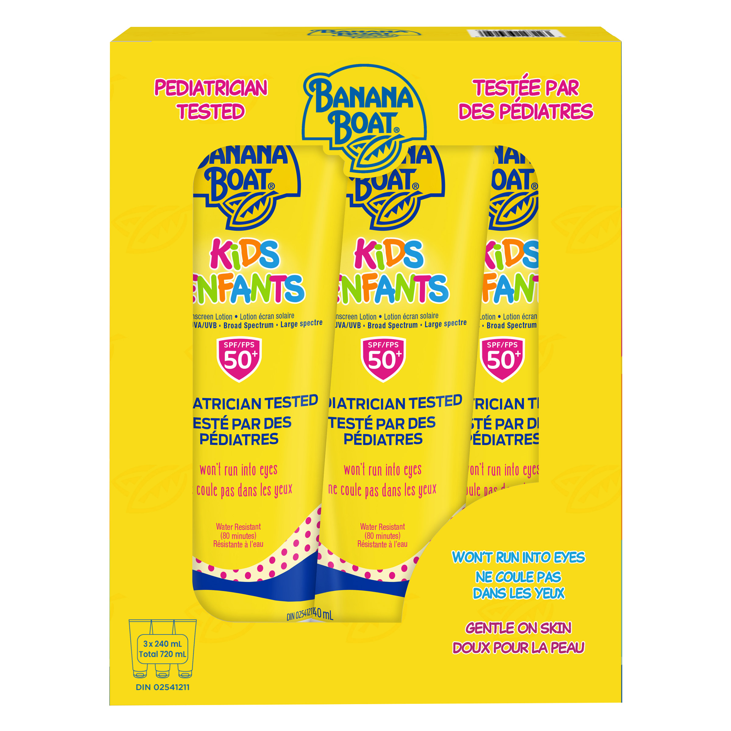 Banana Boat Kids Sunscreen Lotion SPF 50, 3 x 240 mL