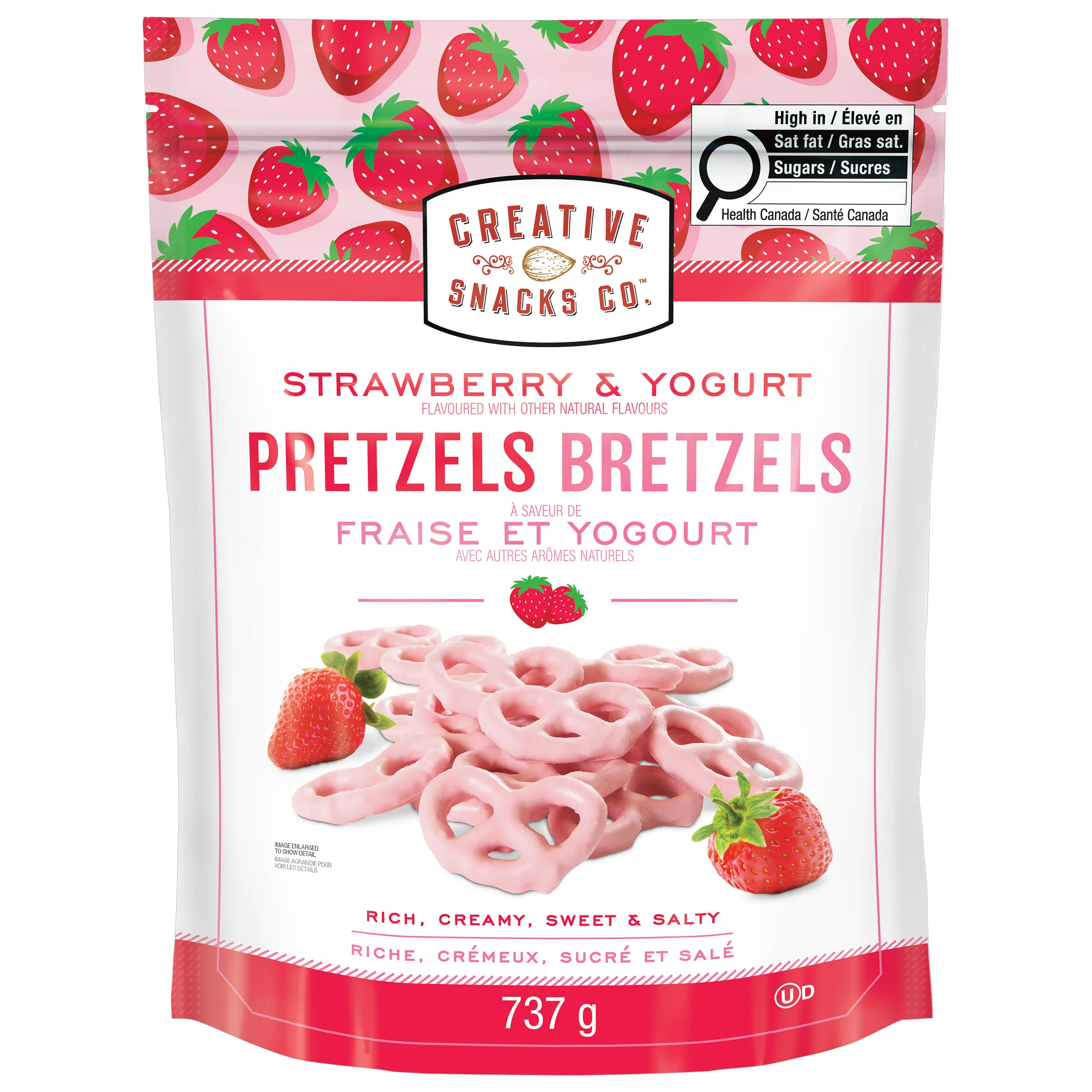 Creative Snacks Co. Strawberry & Yogurt Flavoured Pretzels, 737 g
