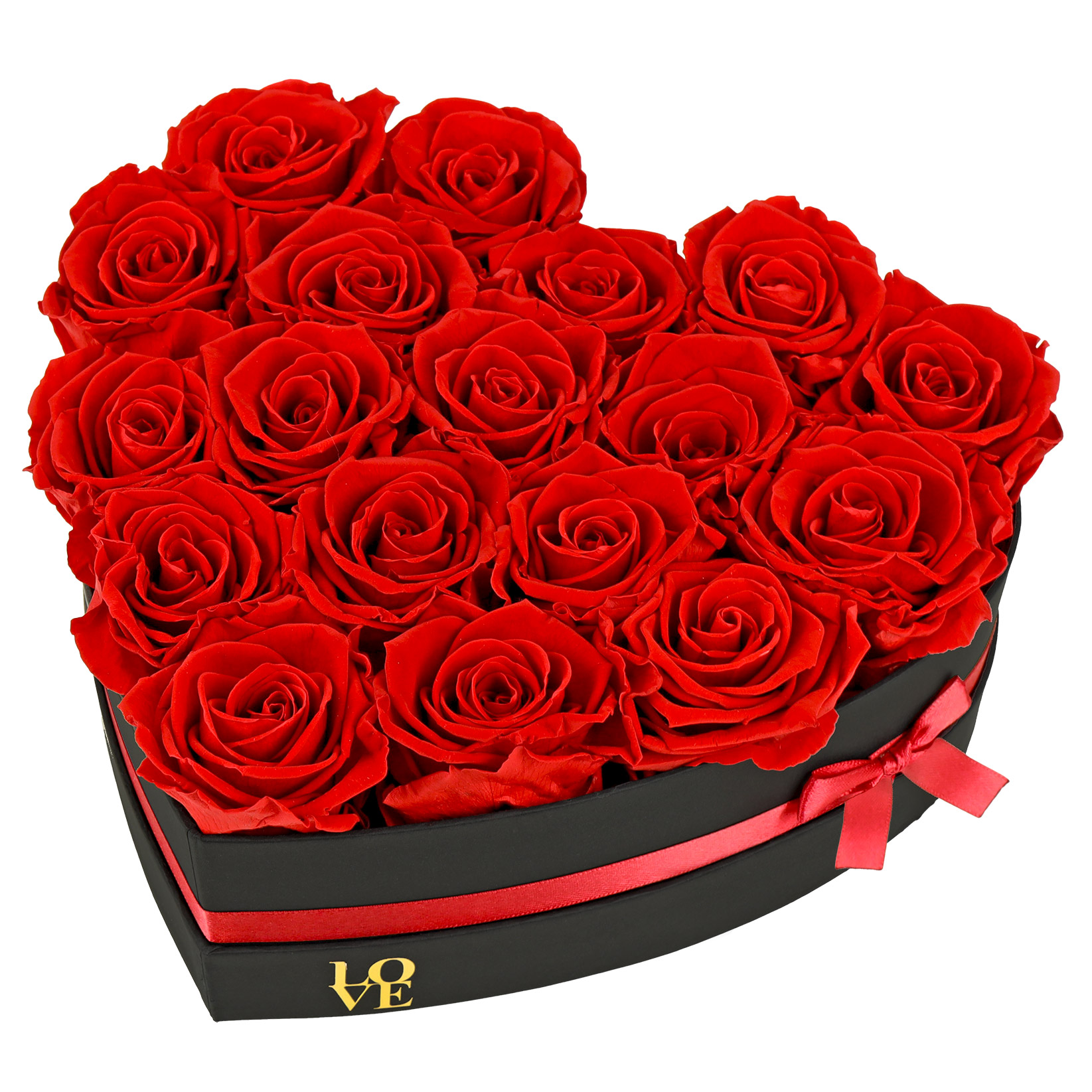 Red Preserved Forever Roses with Black Box, 17-stems | Costco