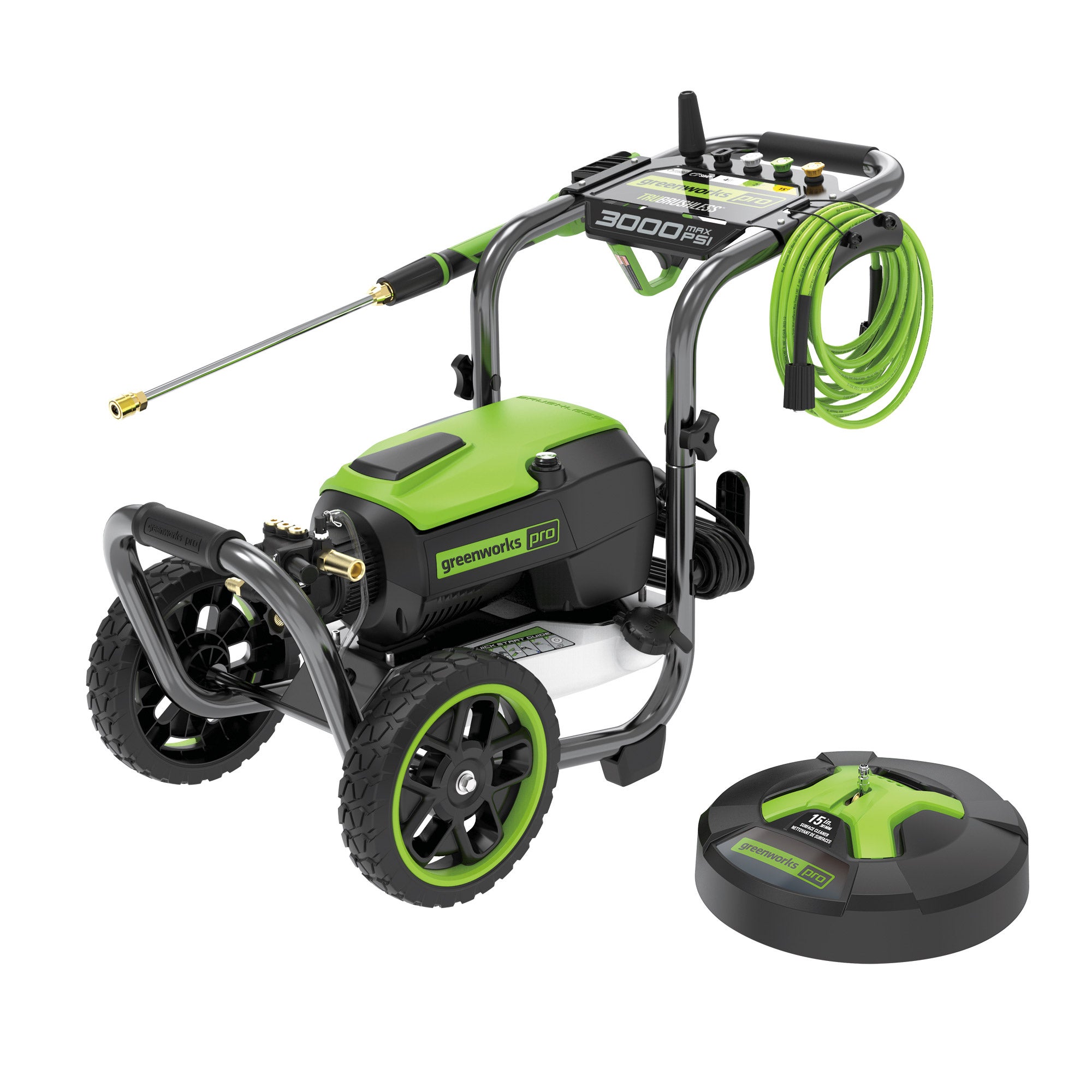 エゴスキュー　タワー Greenworks 3000 PSI TruBrushless Pressure Washer with Bonus 15