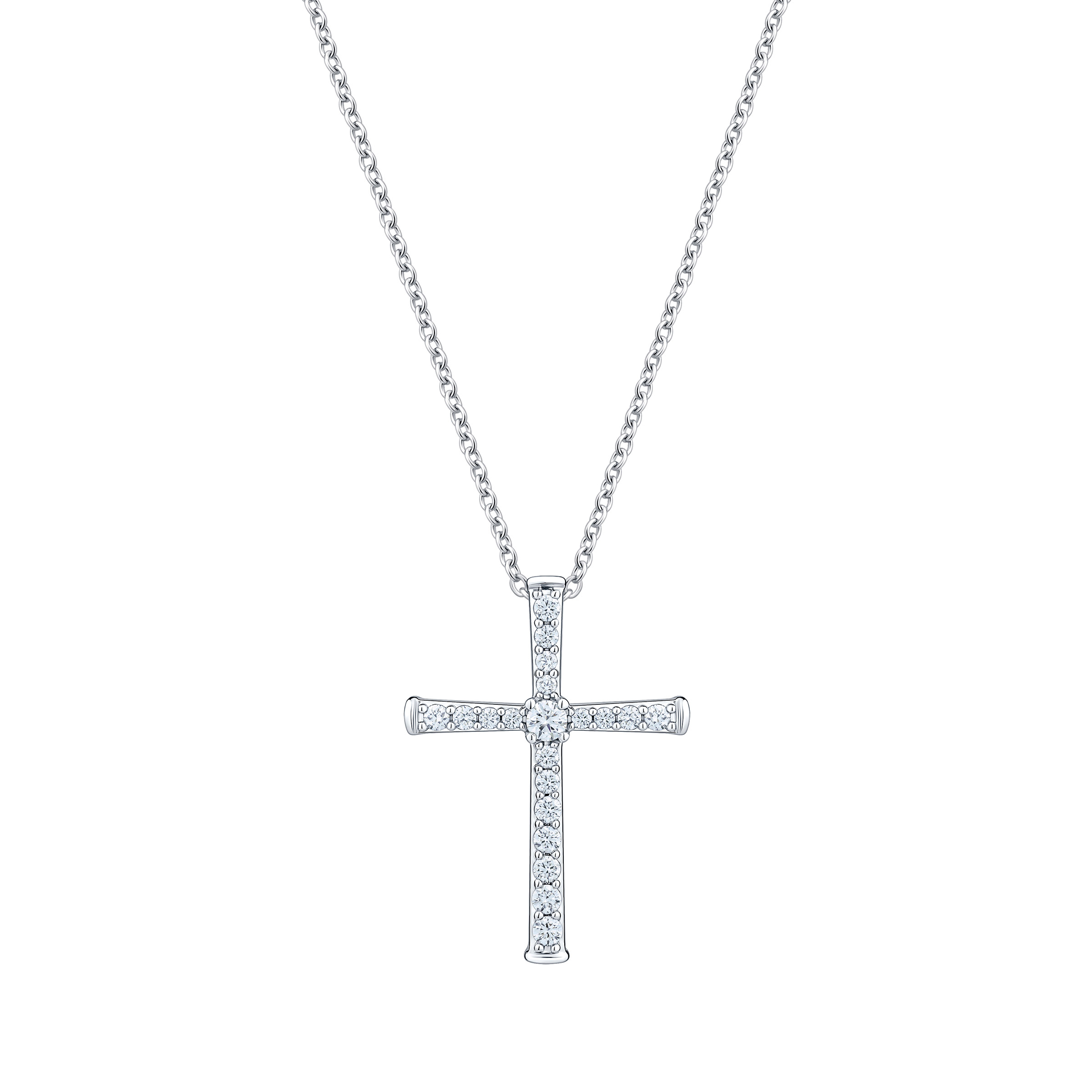 Round Brilliant Diamond Cross Pendant (0.20 ctw)