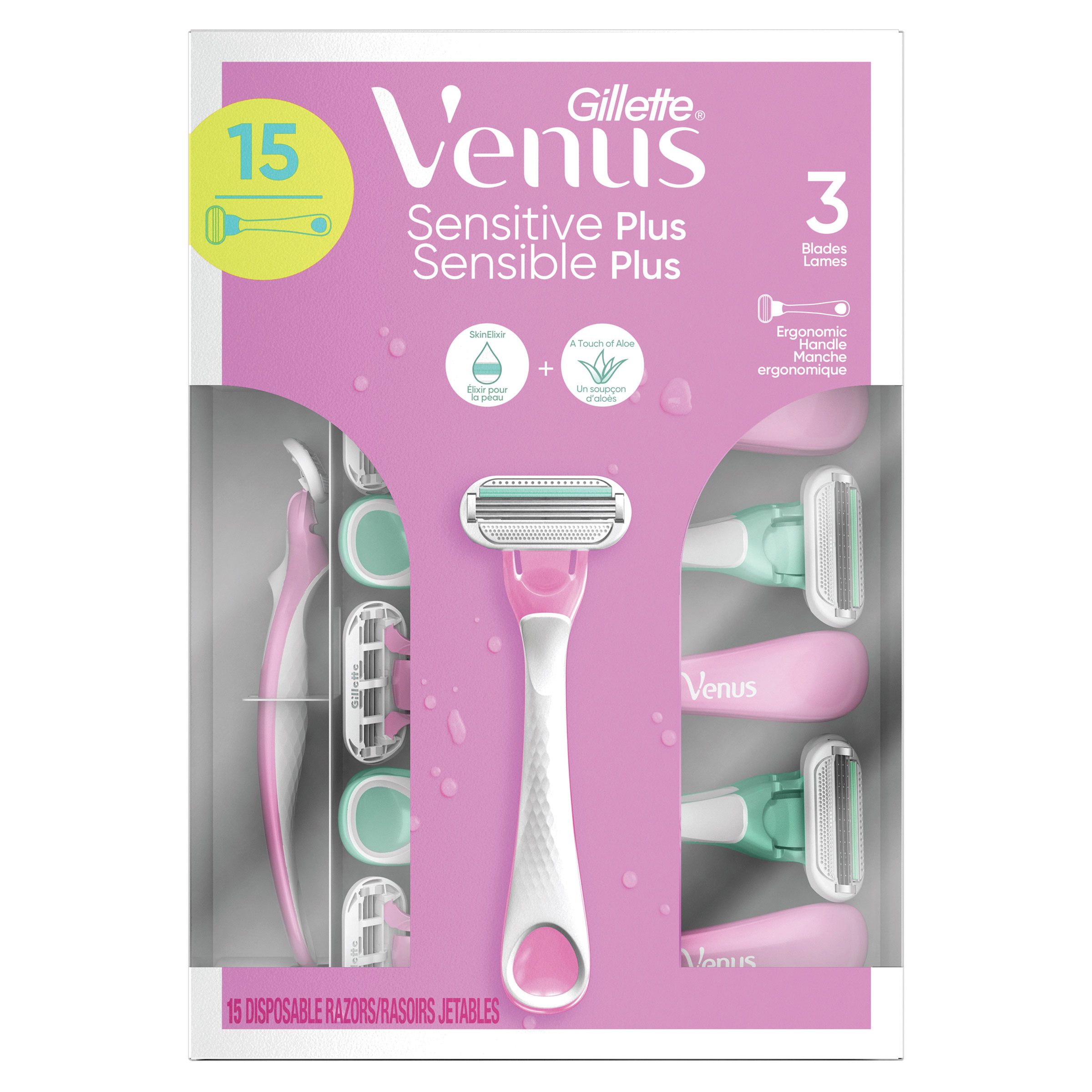 Gillette Venus Sensitive Disposable Razors, 15-count