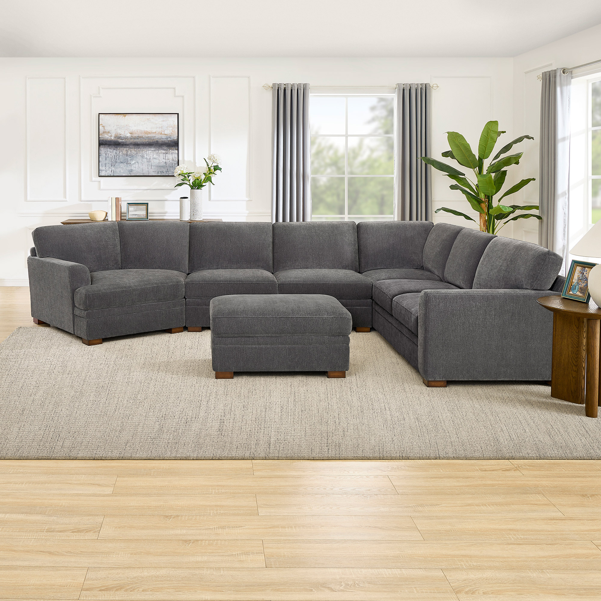 Thomasville Merran Fabric Sectional with Storage Seats and Storage