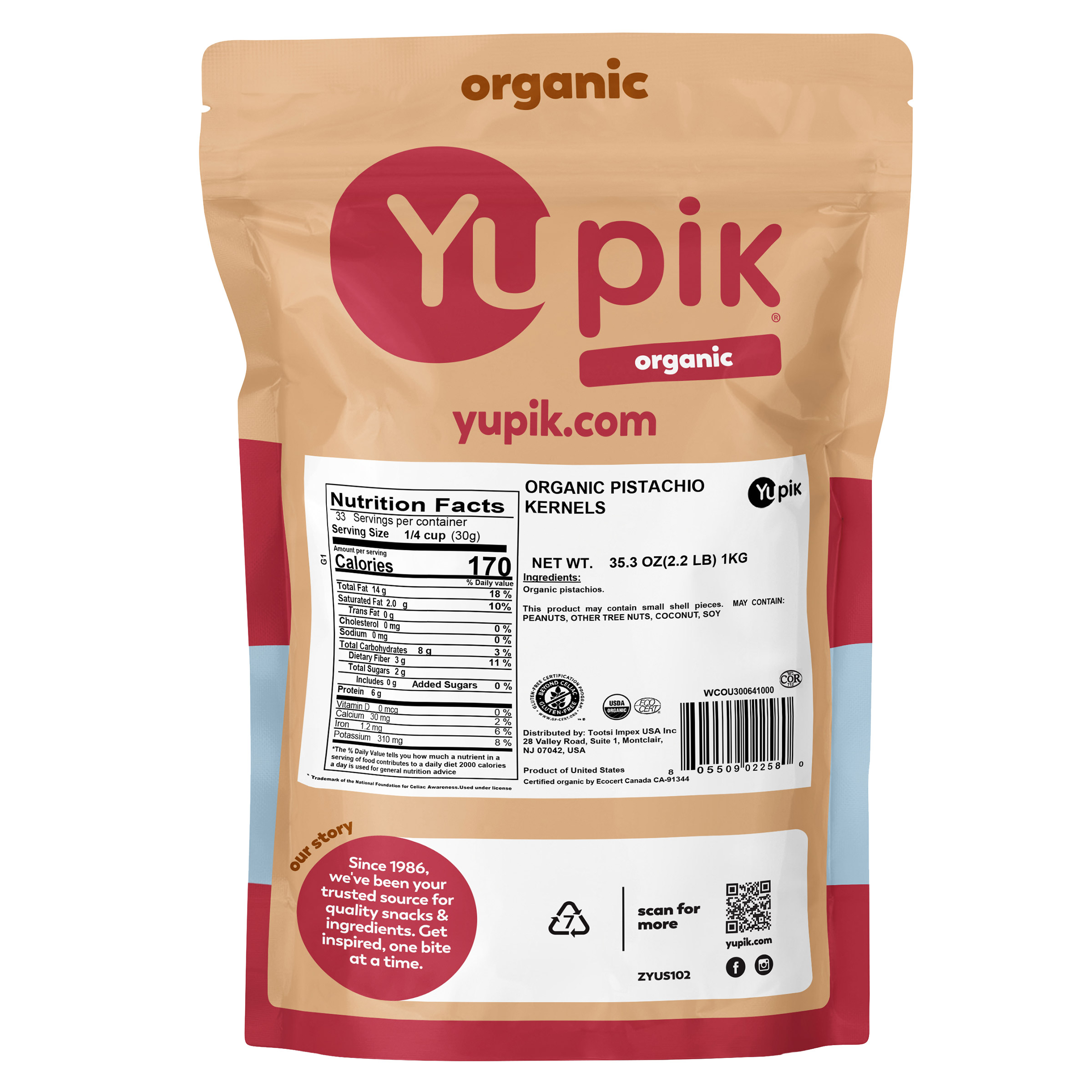 Yupik Organic Pistachio Kernels, 2.2 lbs, 2-pack | Costco