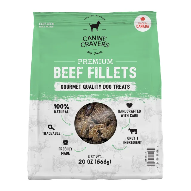 CANINE CRAVERS PREMIUM BEEF TREATS 20 OZ (1.25 LBS)