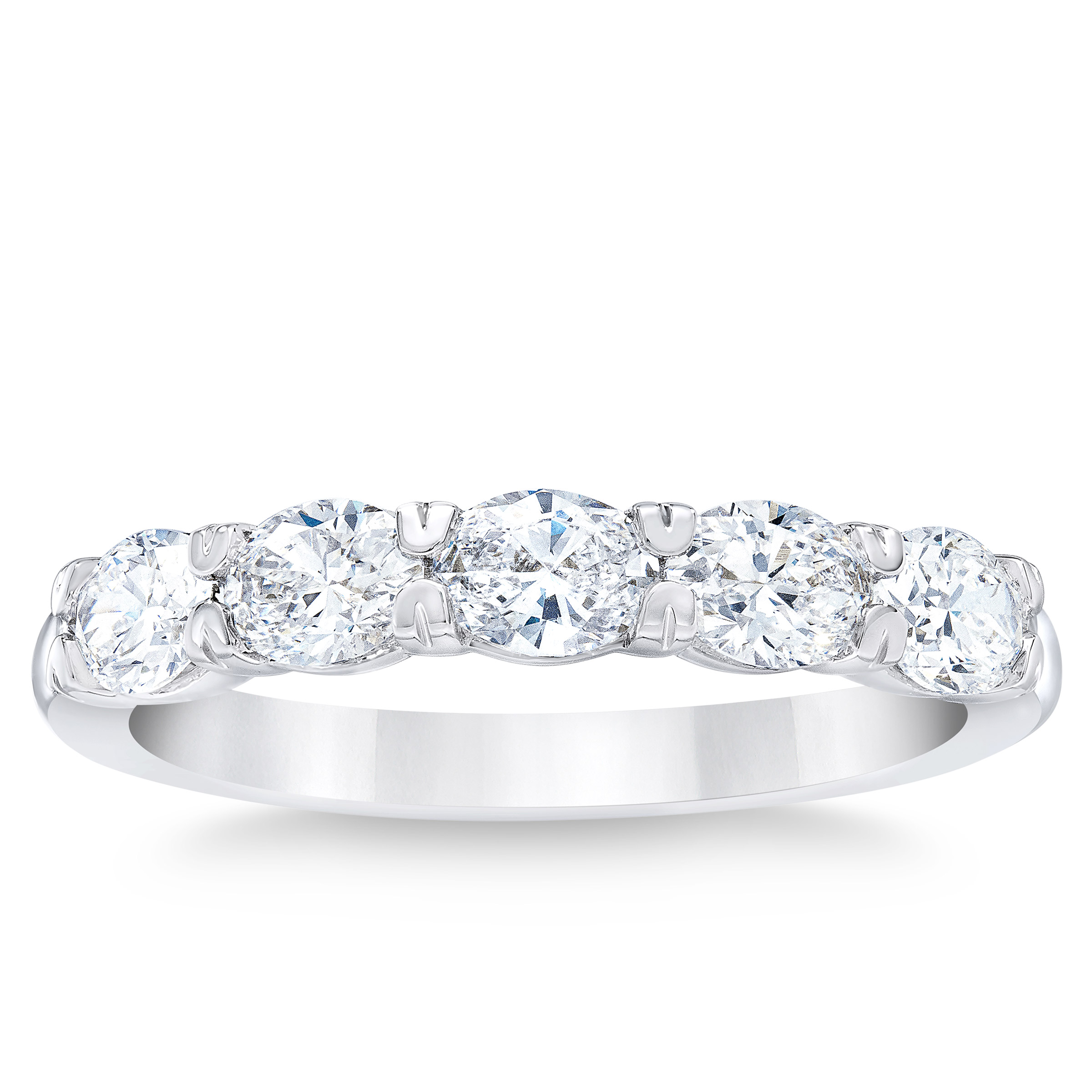 Oval Cut 1.20 ctw VS2 Clarity  I Color Diamond 14kt White Gold Band