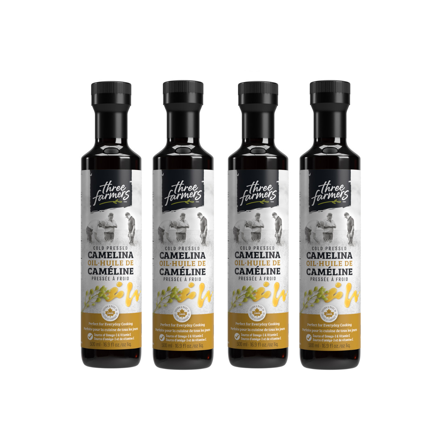Three Farmers Camelina Oil, 4 × 500 mL