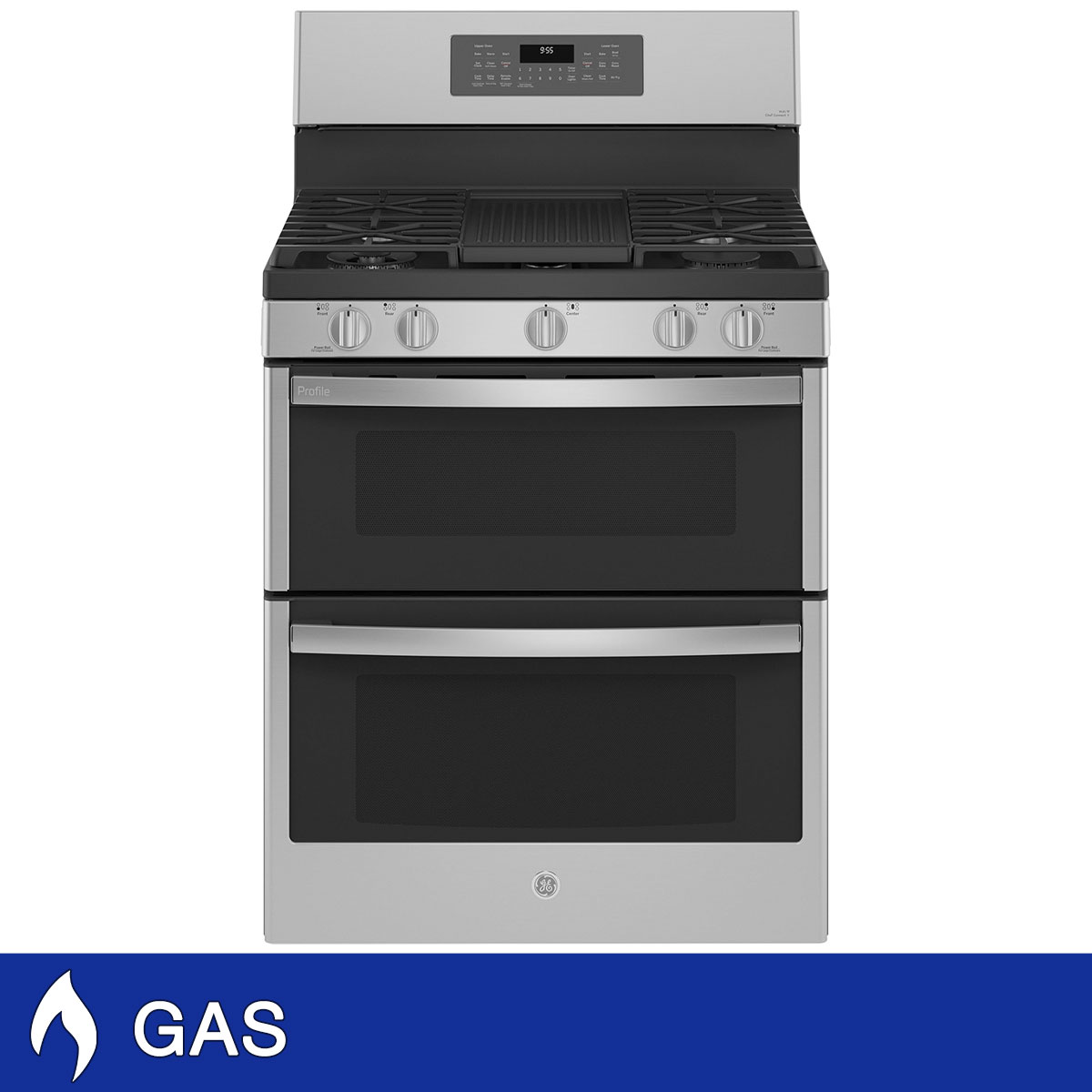 GE Profile 30" 6.8 cu. ft. GAS Free-standing Double Oven Range with Convection  No Preheat Air Fry