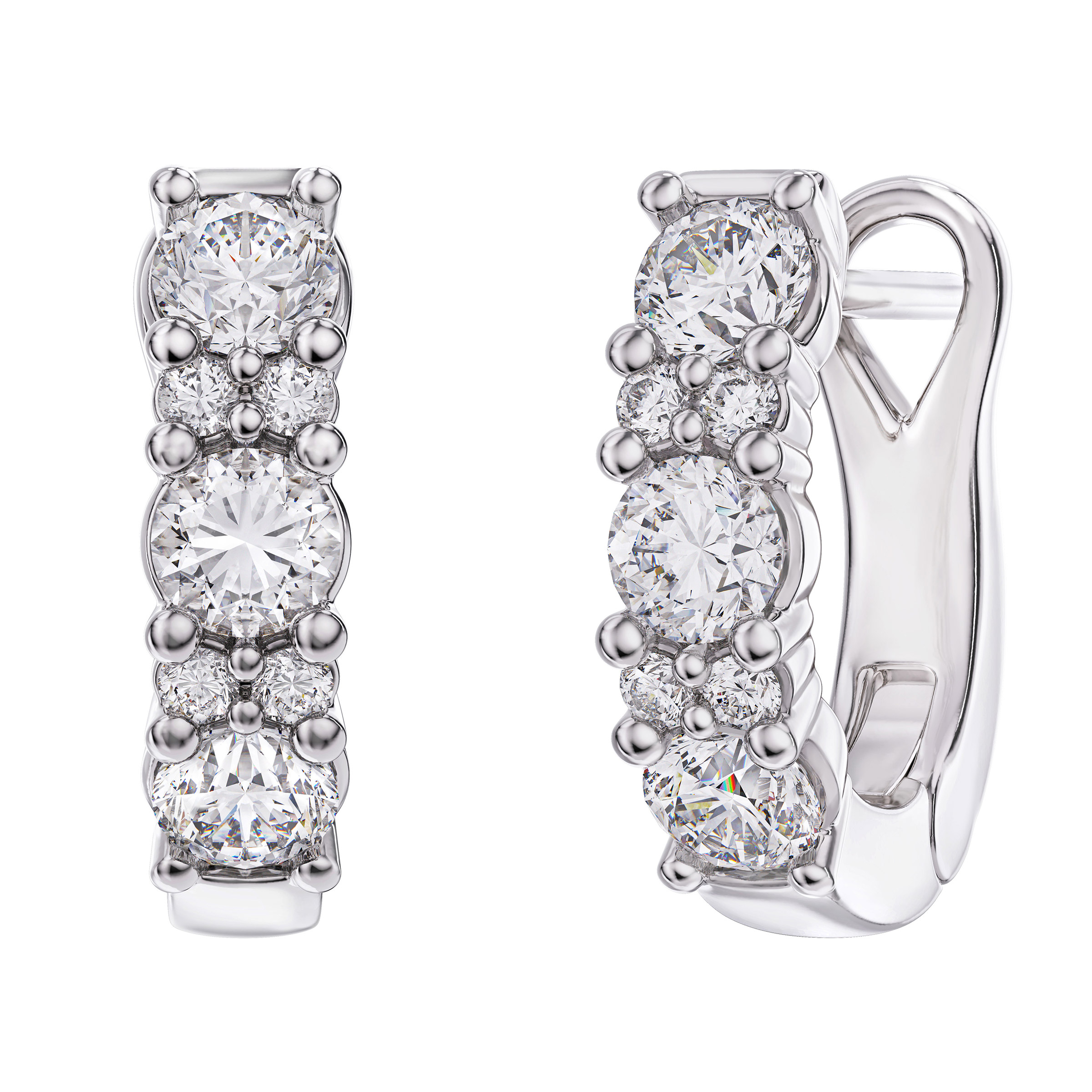 Round Brilliant Diamond Hoop Earrings (0.64 ctw)