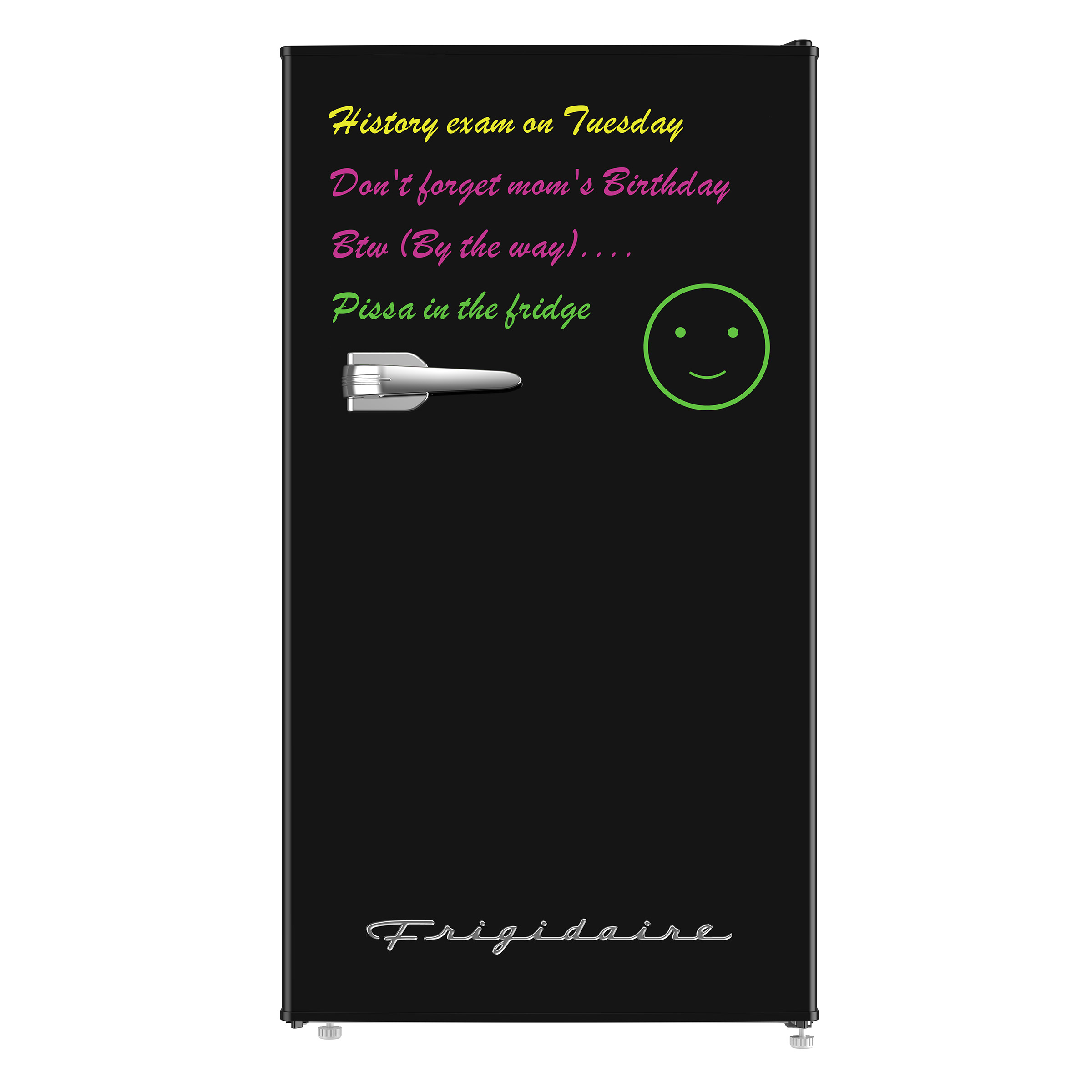 Frigidaire 18 in. 3.2 cu ft. Black Eraser Board Compact Refrigerator with Built-in Bottle Opener