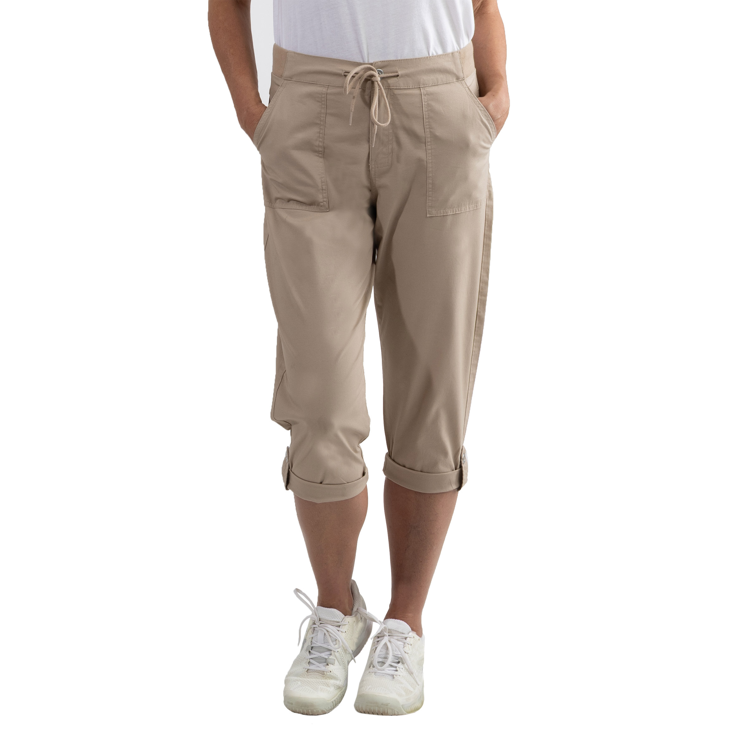 Simon Chang Women's High Waisted Roll-up Capri