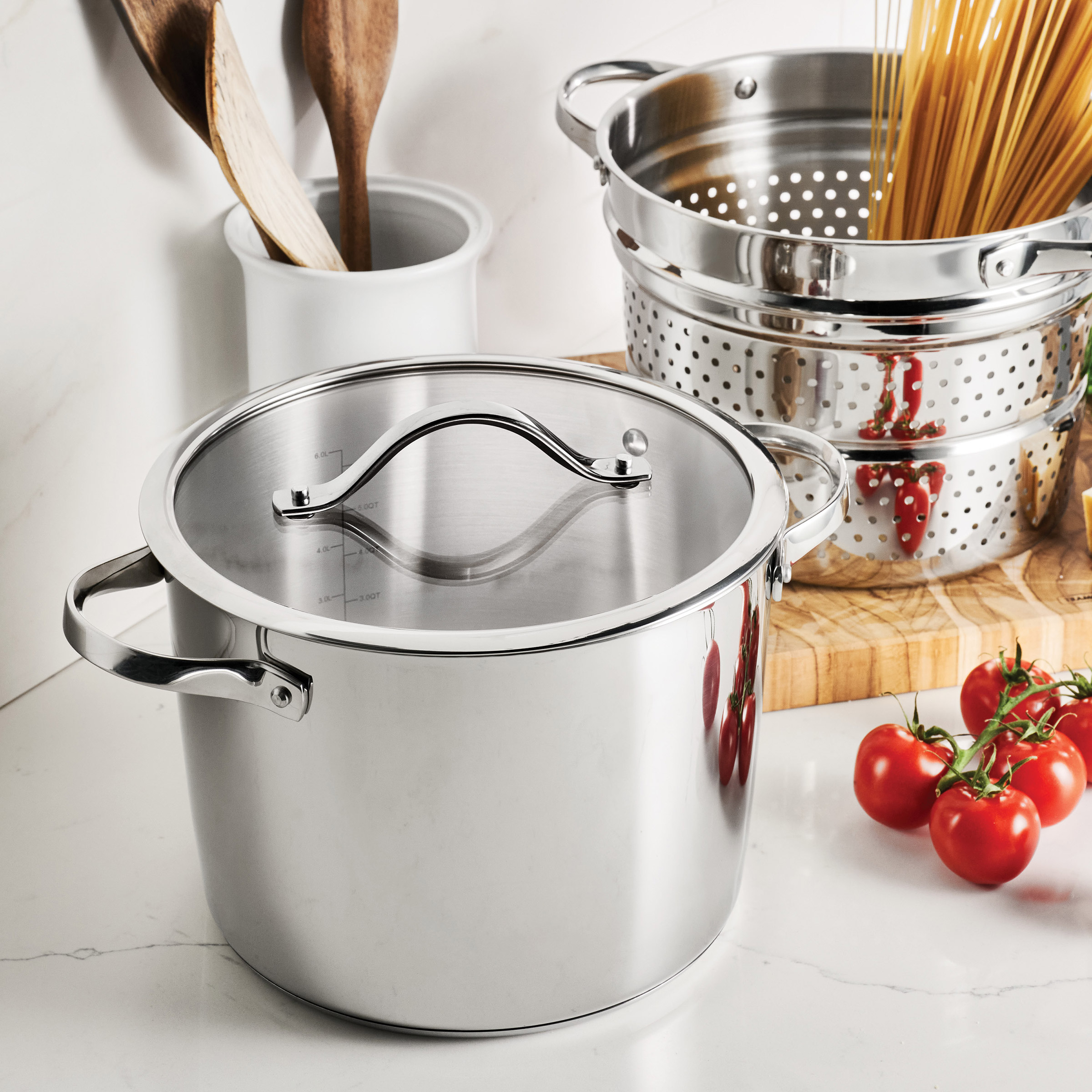 Tramontina 8-Quart Stainless Steel Tri-ply Base Multicooker with