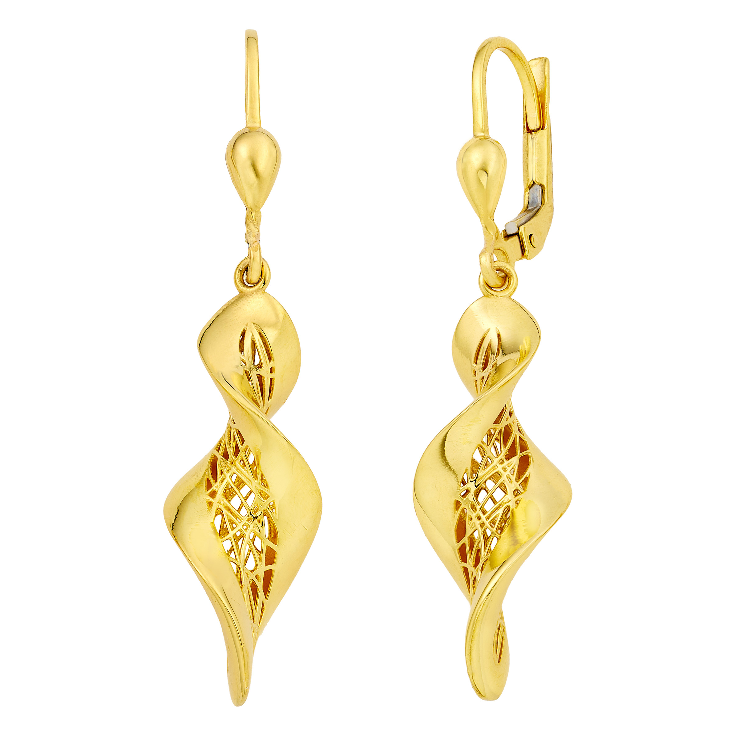 22kt Yellow Gold Twisted Oval Earrings | Costco