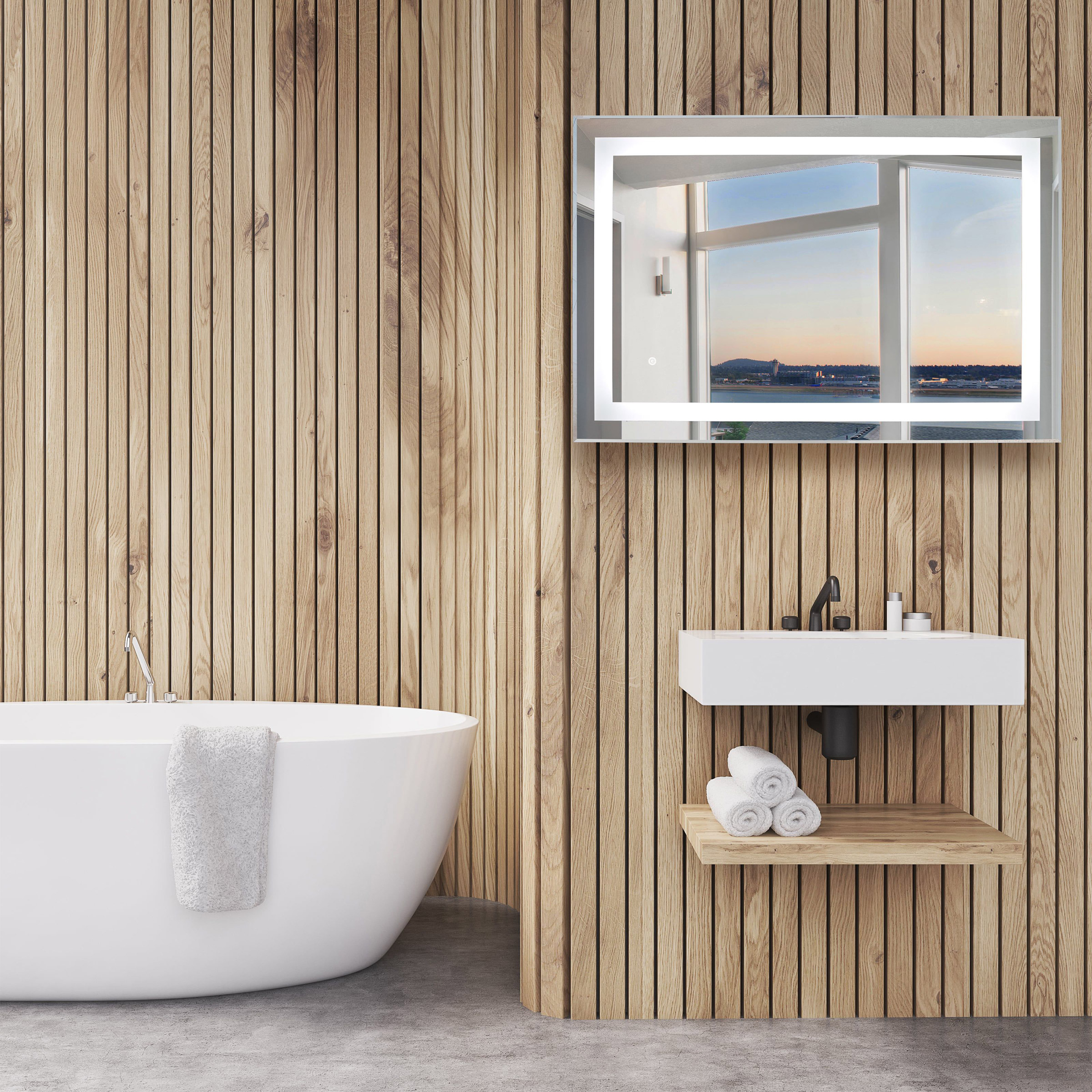 WarmlyYours Audrey Rectangular LED Mirror