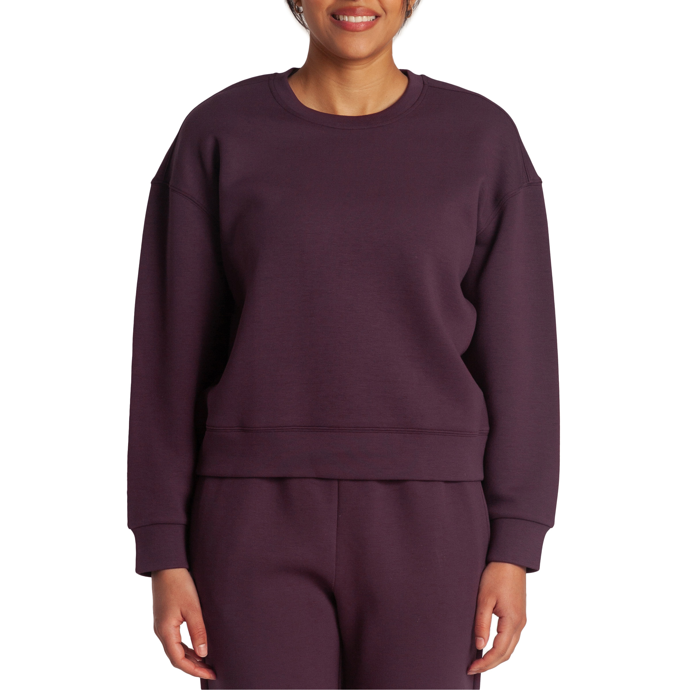 LAZYPANTS Women’s Double Knit Fleece Crewneck Sweatshirt