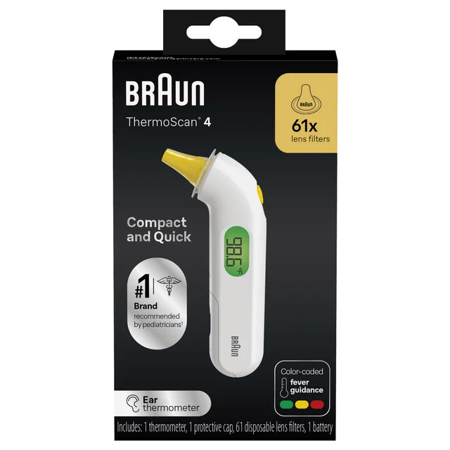 BRAUN THERMOSCAN4 EAR THERMOMETER WITH 61 LENS FILTERS