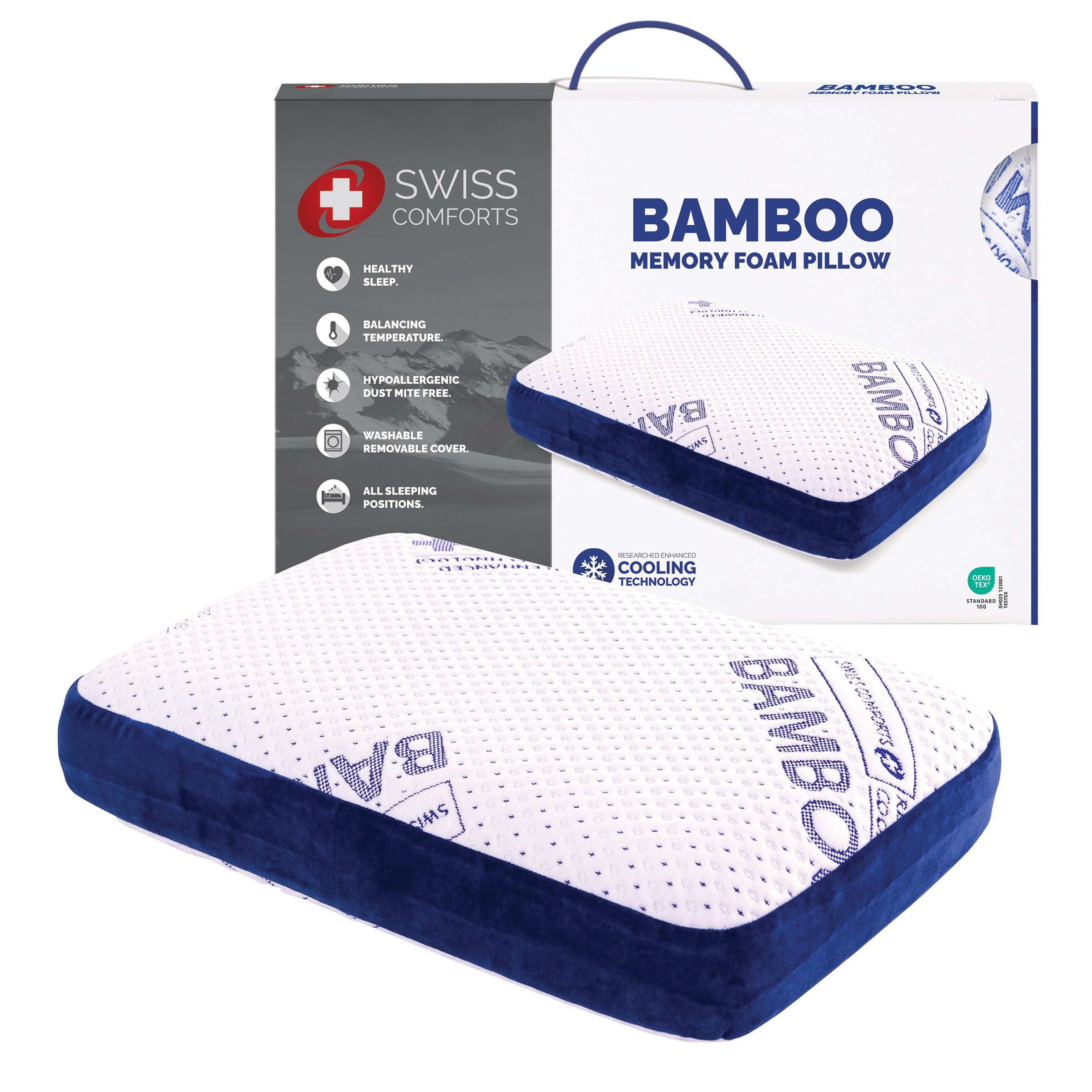 Swiss Comforts Rayon from Bamboo Memory Foam Pillow