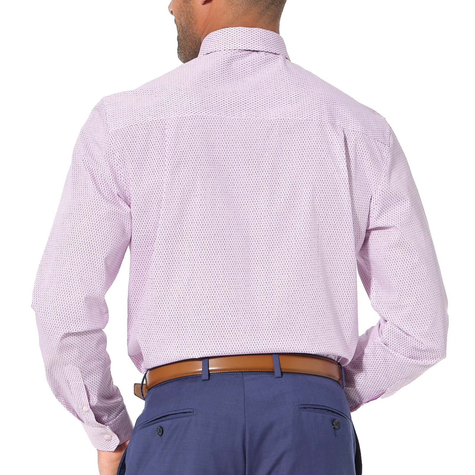 Nick Graham Men's Overlapping Circles Dress Shirt - Blue, Performance Fabric, 2XL